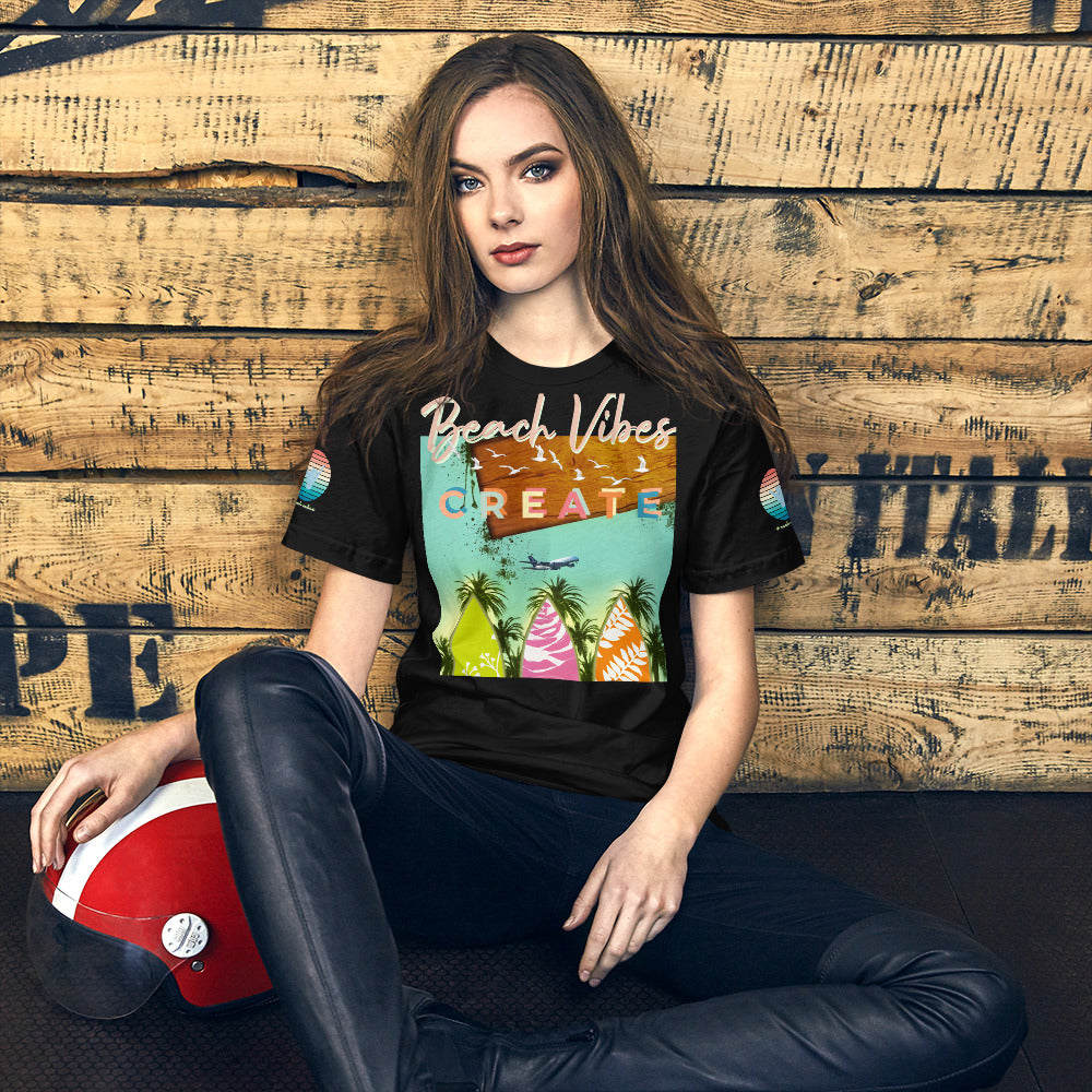 Sunset Vibes Beach Surf Creation 1.0 - Unisex t-shirt Black