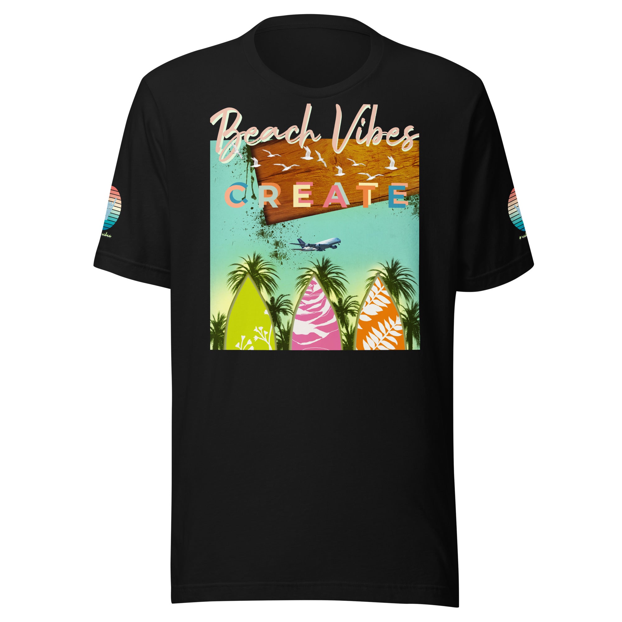 Sunset Vibes Beach Surf Creation 1.0 - Unisex t-shirt Black