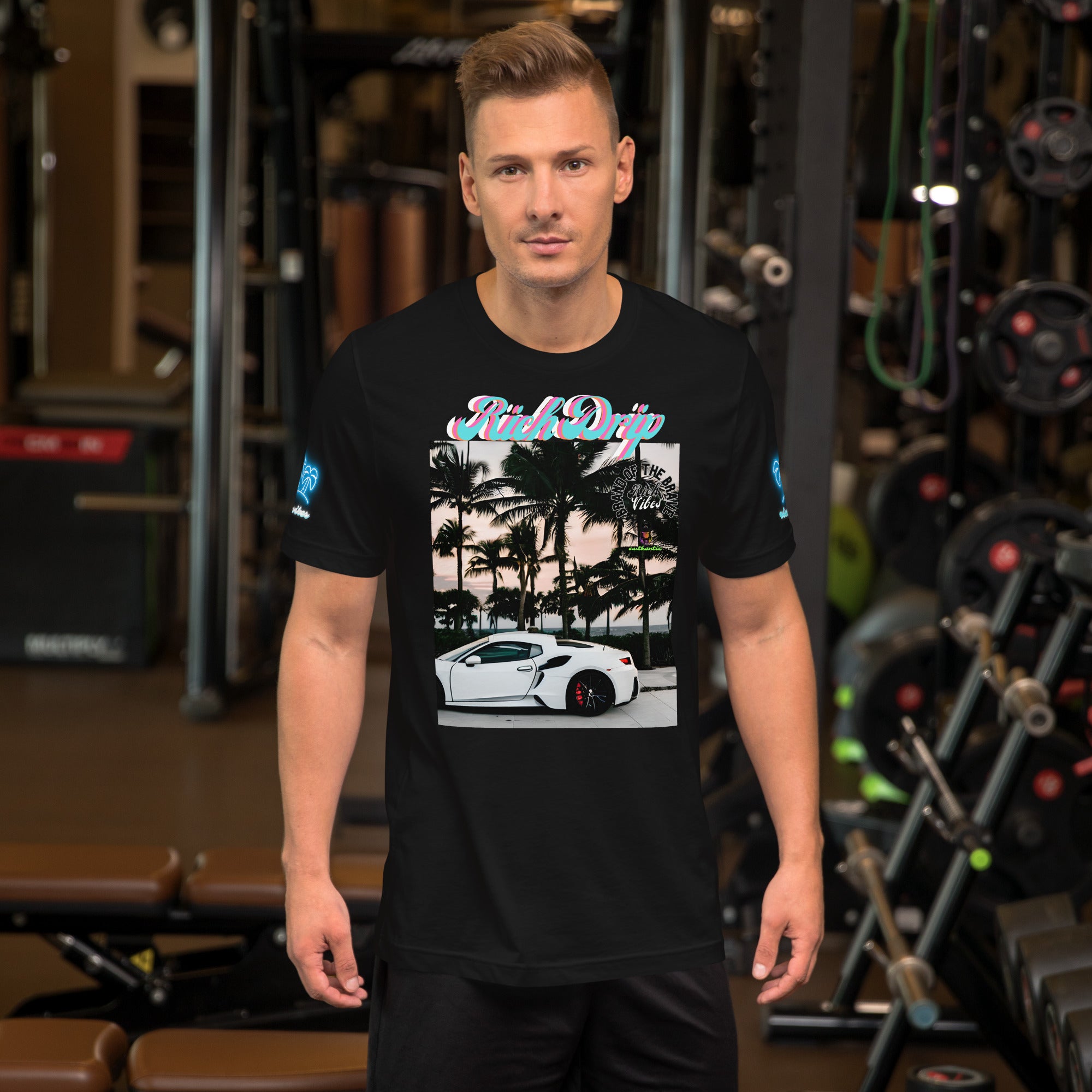 RV Rich Drip Brand Of The Brave Windy Palms White Motor Sport - Unisex t-shirt Black