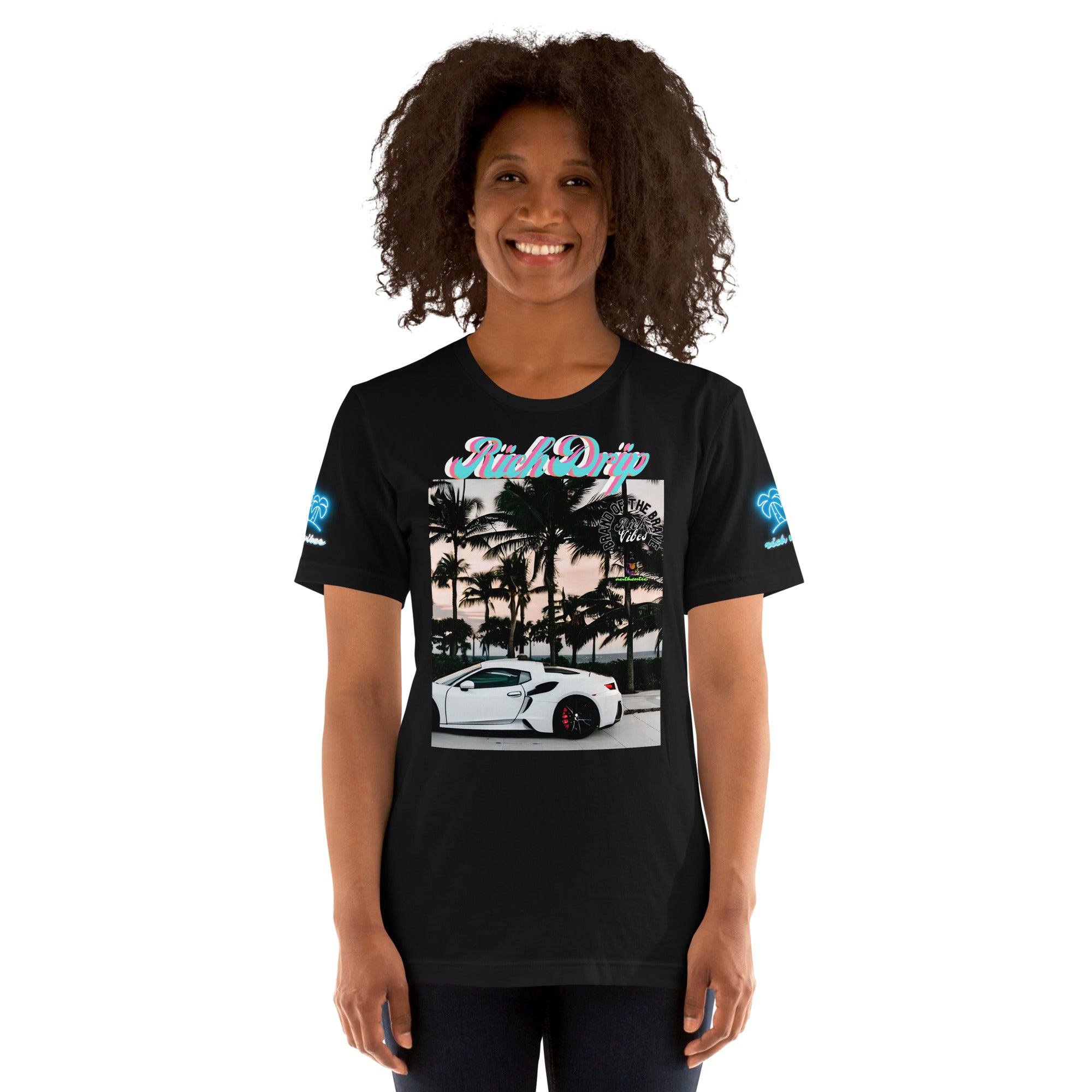 RV Rich Drip Brand Of The Brave Windy Palms White Motor Sport - Unisex t-shirt Black
