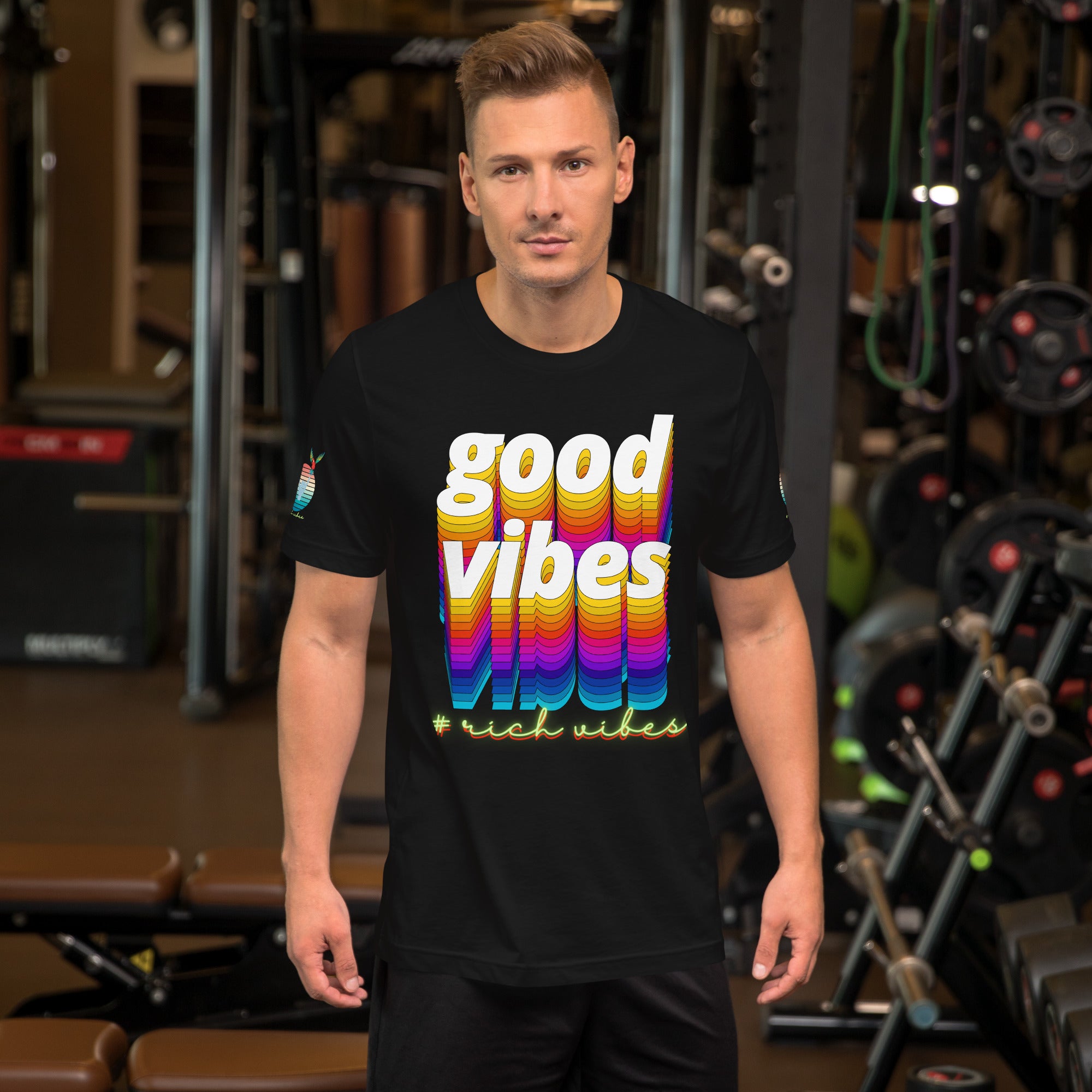 Rich Drip Good Vibes Multi Colored Circle 1.0 - Unisex t-shirt Black