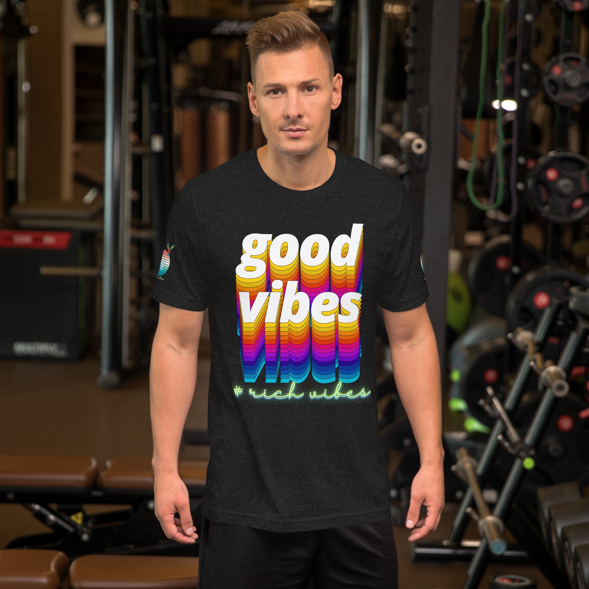 Rich Drip Good Vibes Multi Colored Circle 1.0 - Unisex t-shirt Grey