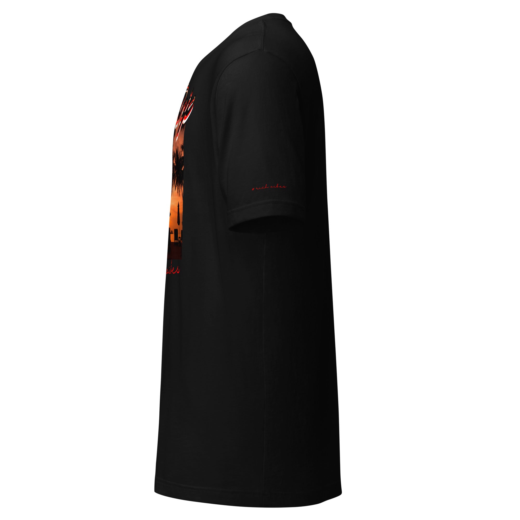 RV5 Red Sunset Palm Tree Silhouette - Unisex Staple T-Shirt | Bella + Canvas 3001