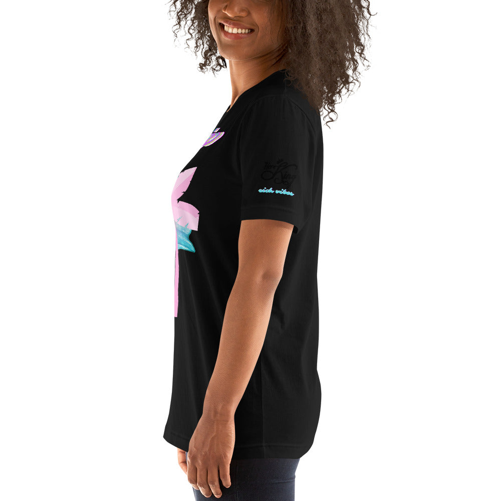RV Rich Drip Her King Tropical Pink Palm Tree - Unisex t-shirt Black