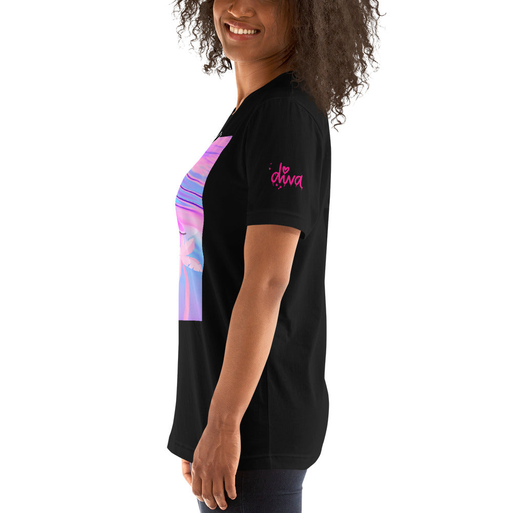 Vineyard Vibes Pink Palm Tree Print Diva Kiss - Unisex t-shirt