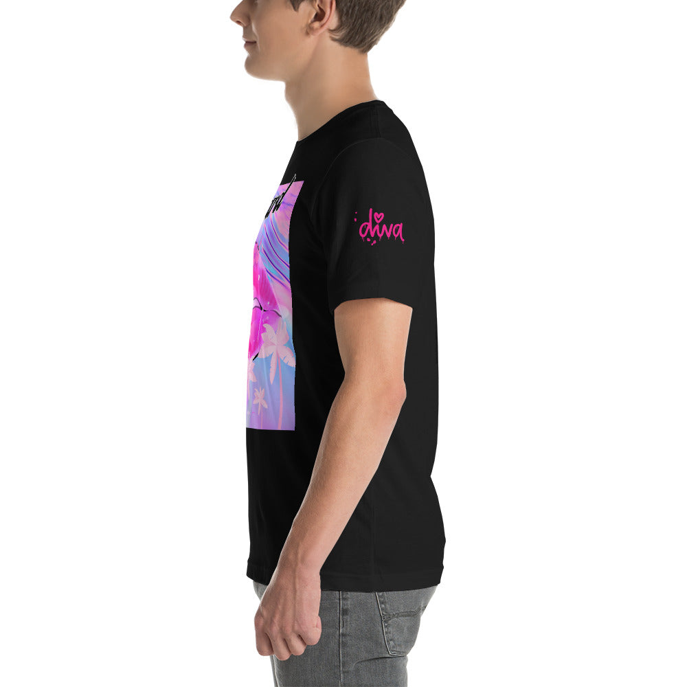 Vineyard Vibes Pink Palm Tree Print Diva Kiss - Unisex t-shirt