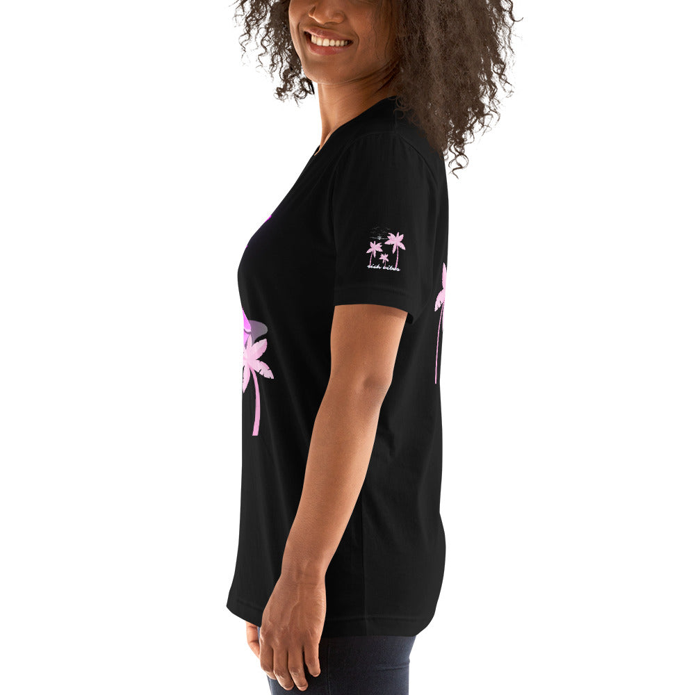 Rich Vibes Miami Tropical Pink Print Diva Kiss - Unisex t-shirt Black