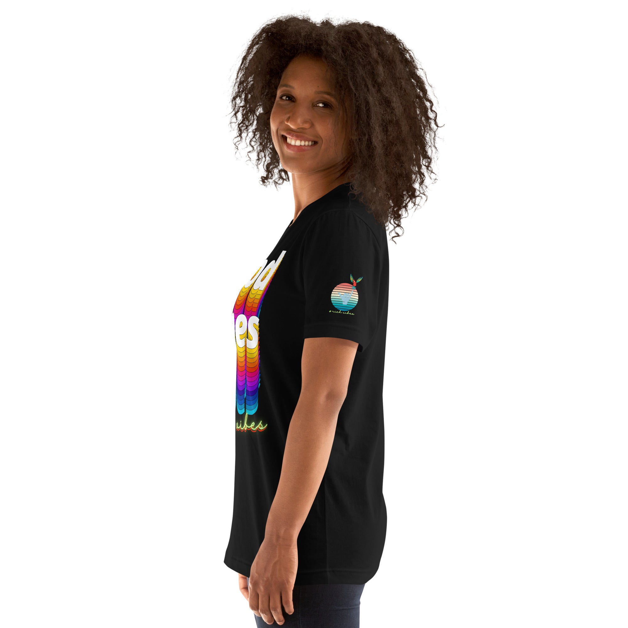 Rich Drip Good Vibes Multi Colored Circle 1.0 - Unisex t-shirt Black