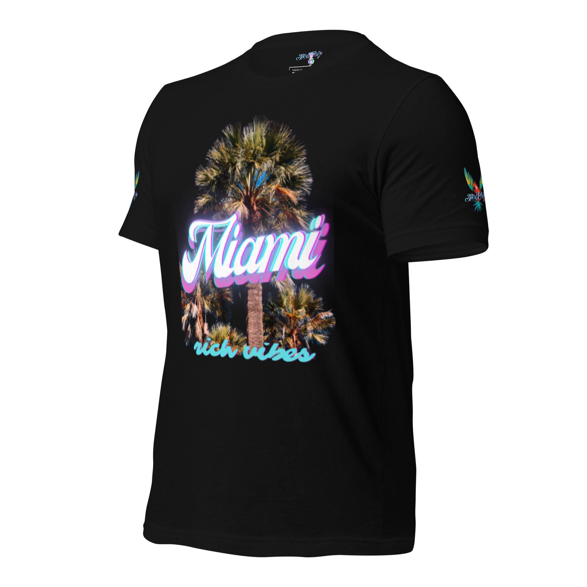 RV Rich Drip Miami Palm Tree Silhouette Black - Unisex t-shirt