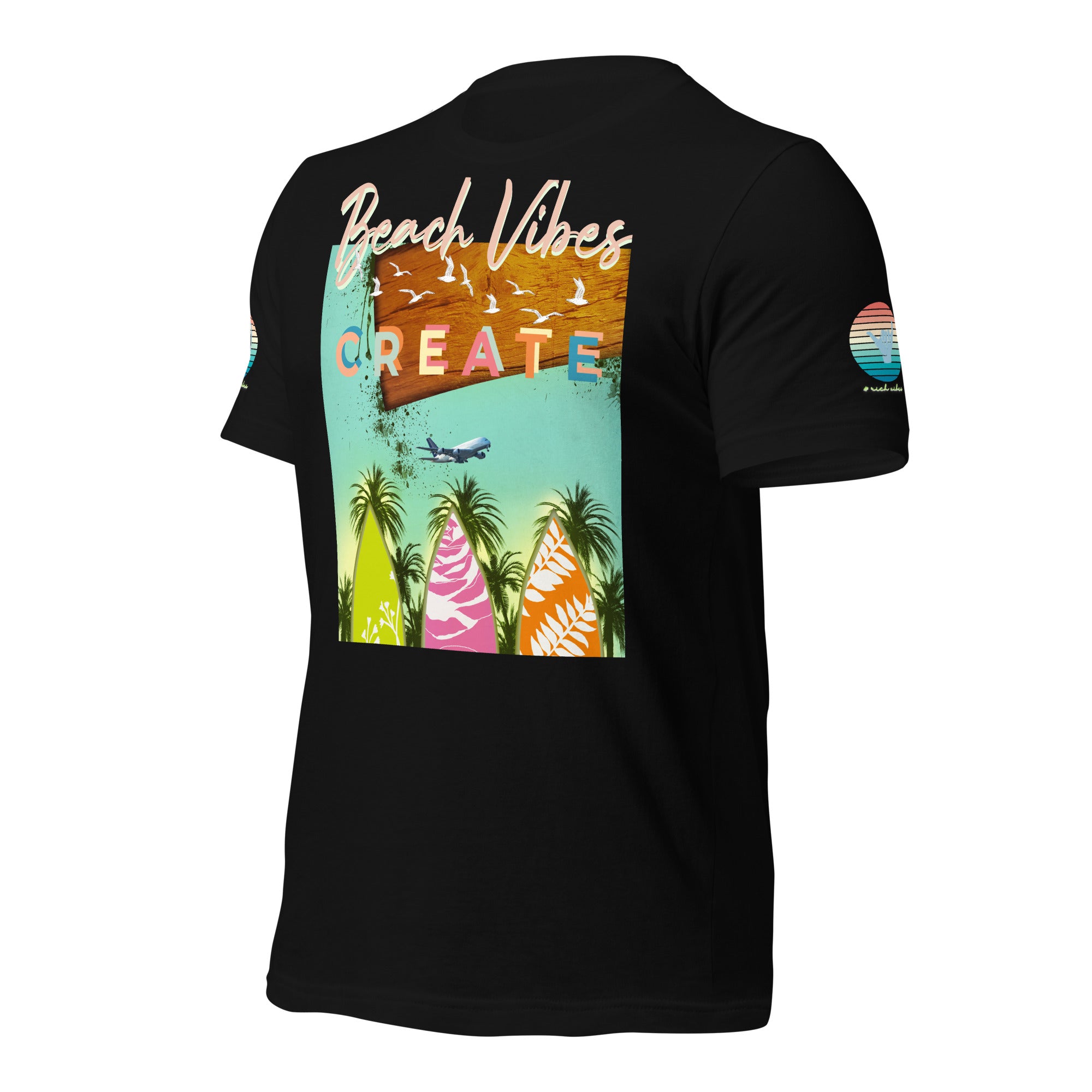 Sunset Vibes Beach Surf Creation 1.0 - Unisex t-shirt Black