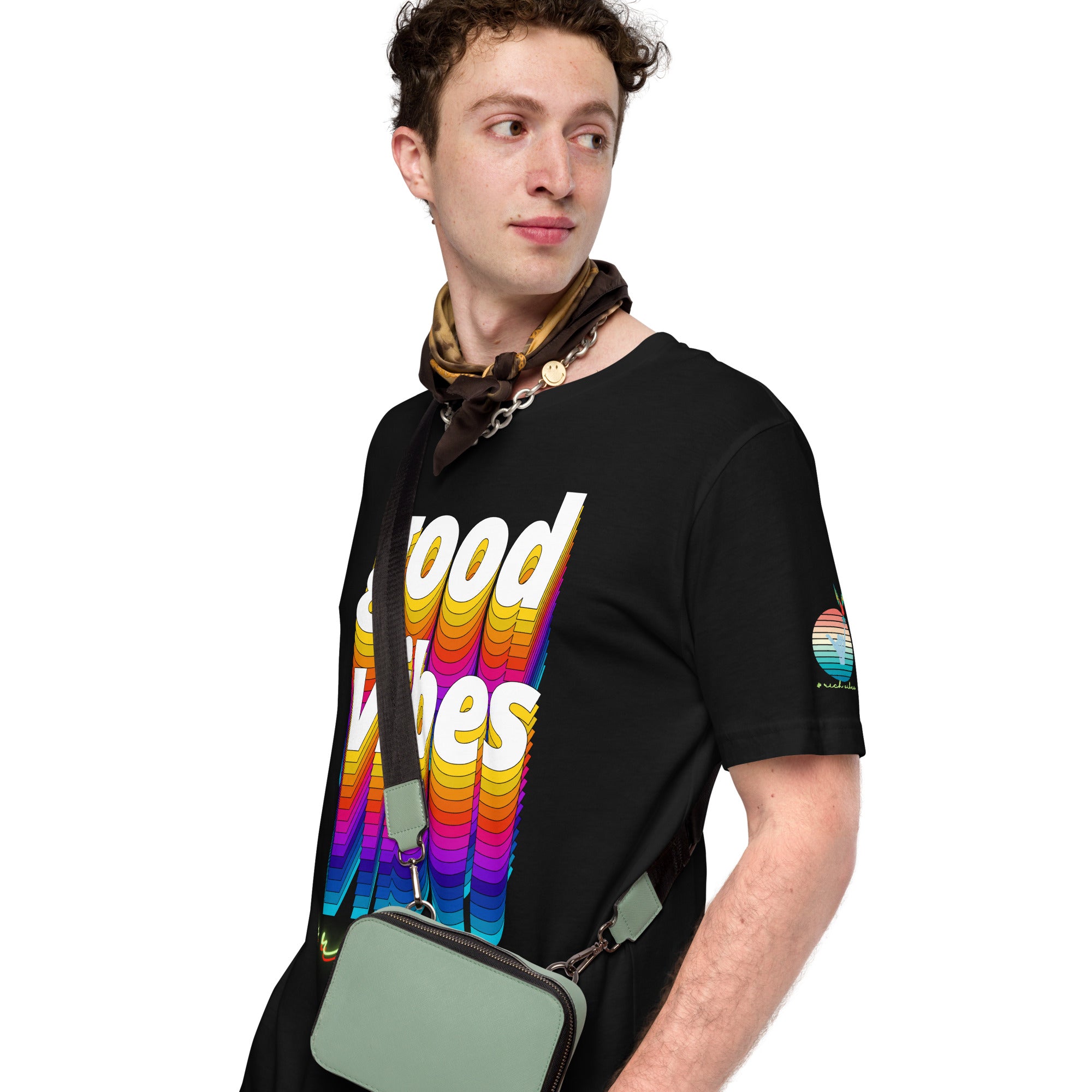 Rich Drip Good Vibes Multi Colored Circle 1.0 - Unisex t-shirt Black