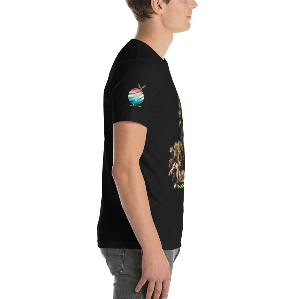 Rich Drip Volt Rich Vibes Colorful Palm Tree Silhouette Multi Colored Circle - Unisex t-shirt