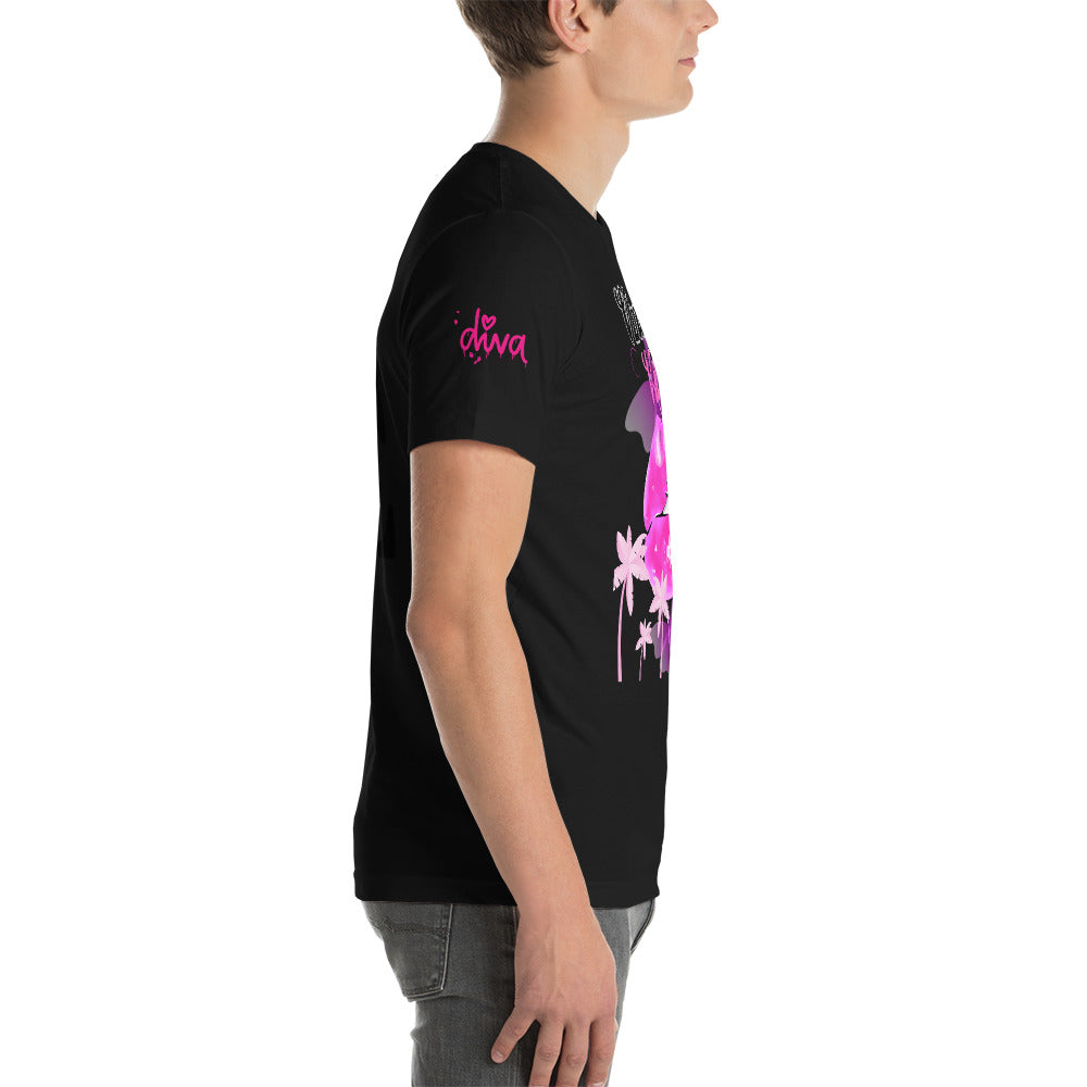 Vineyard Vibes Tropical Pink Print Diva Kiss - Unisex t-shirt Black