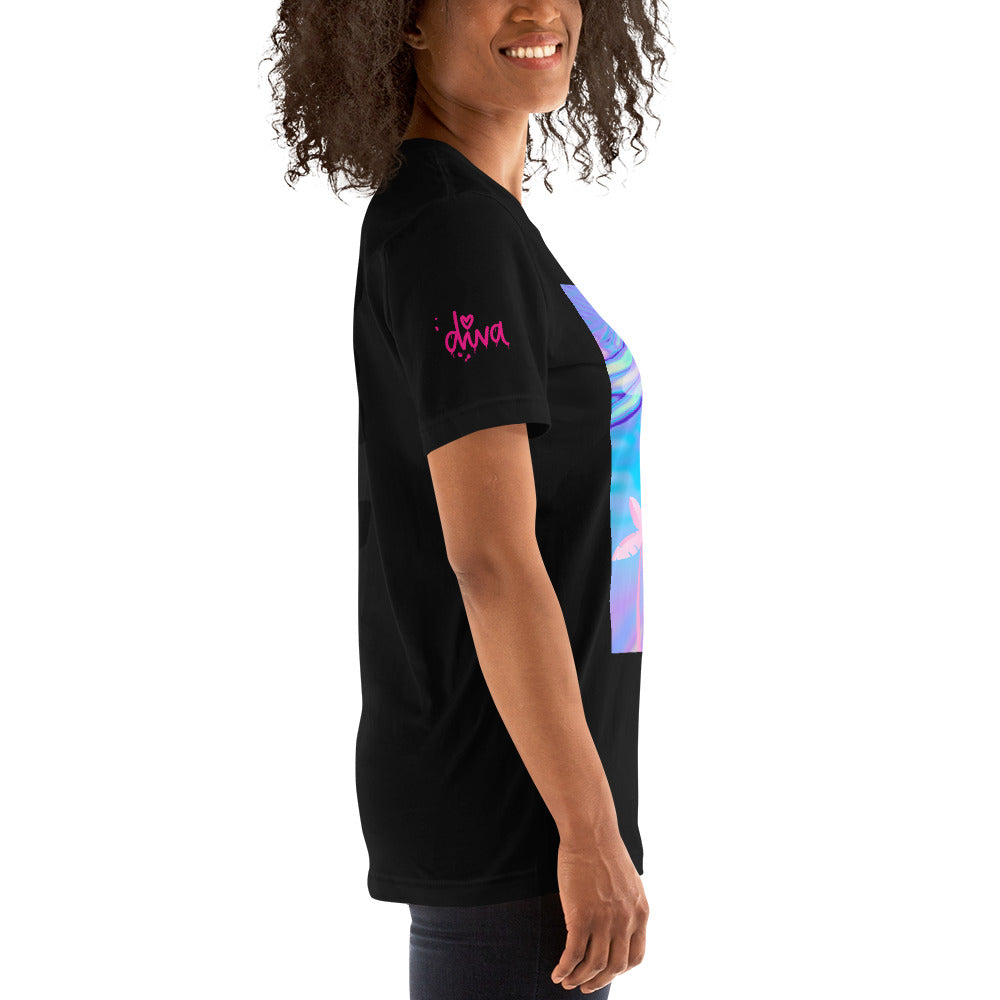 Vineyard Vibes Pink Palm Tree Print Diva Kiss - Unisex t-shirt