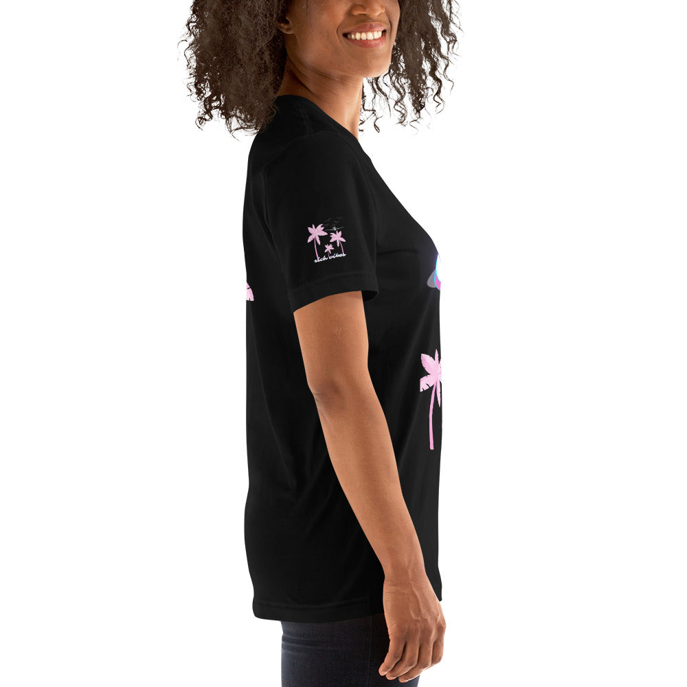 Rich Vibes Miami Tropical Pink Print Diva Kiss - Unisex t-shirt Black