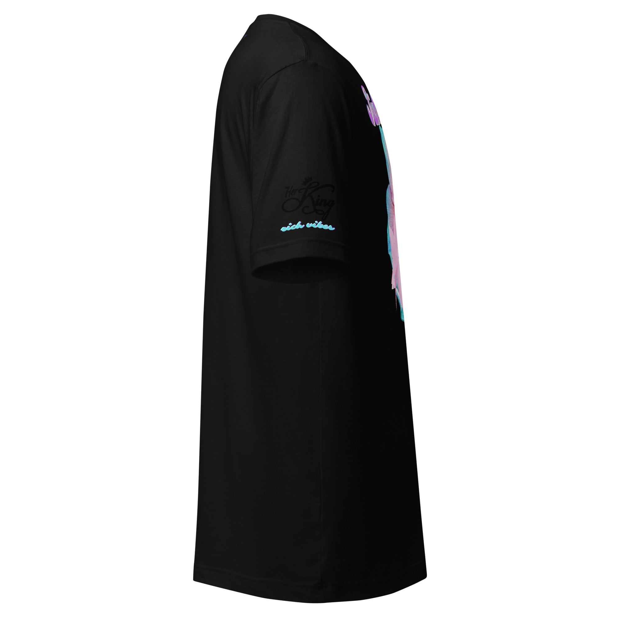 RV Rich Drip Her King Tropical Pink Palm Tree - Unisex t-shirt Black