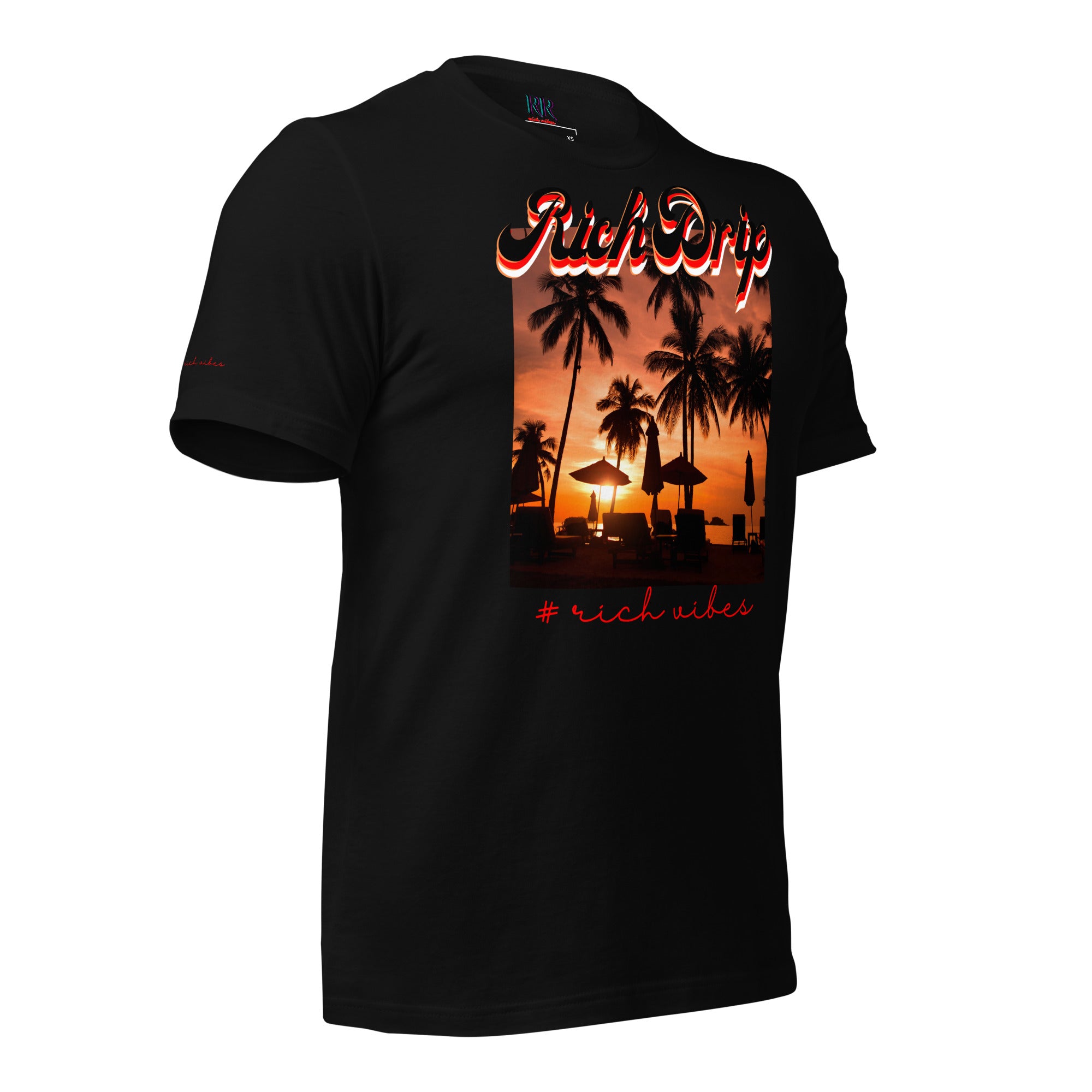 RV5 Red Sunset Palm Tree Silhouette - Unisex Staple T-Shirt | Bella + Canvas 3001