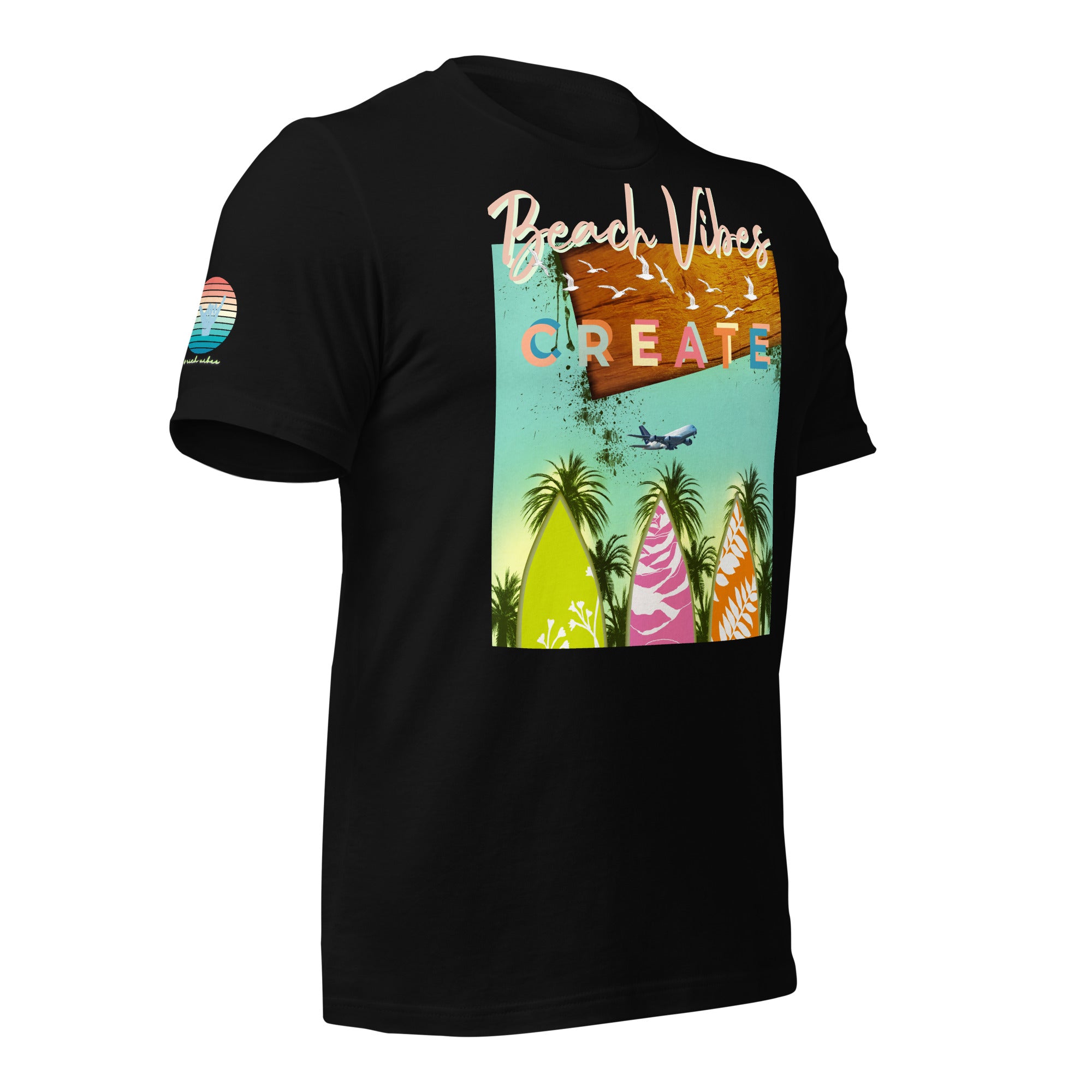 Sunset Vibes Beach Surf Creation 1.0 - Unisex t-shirt Black