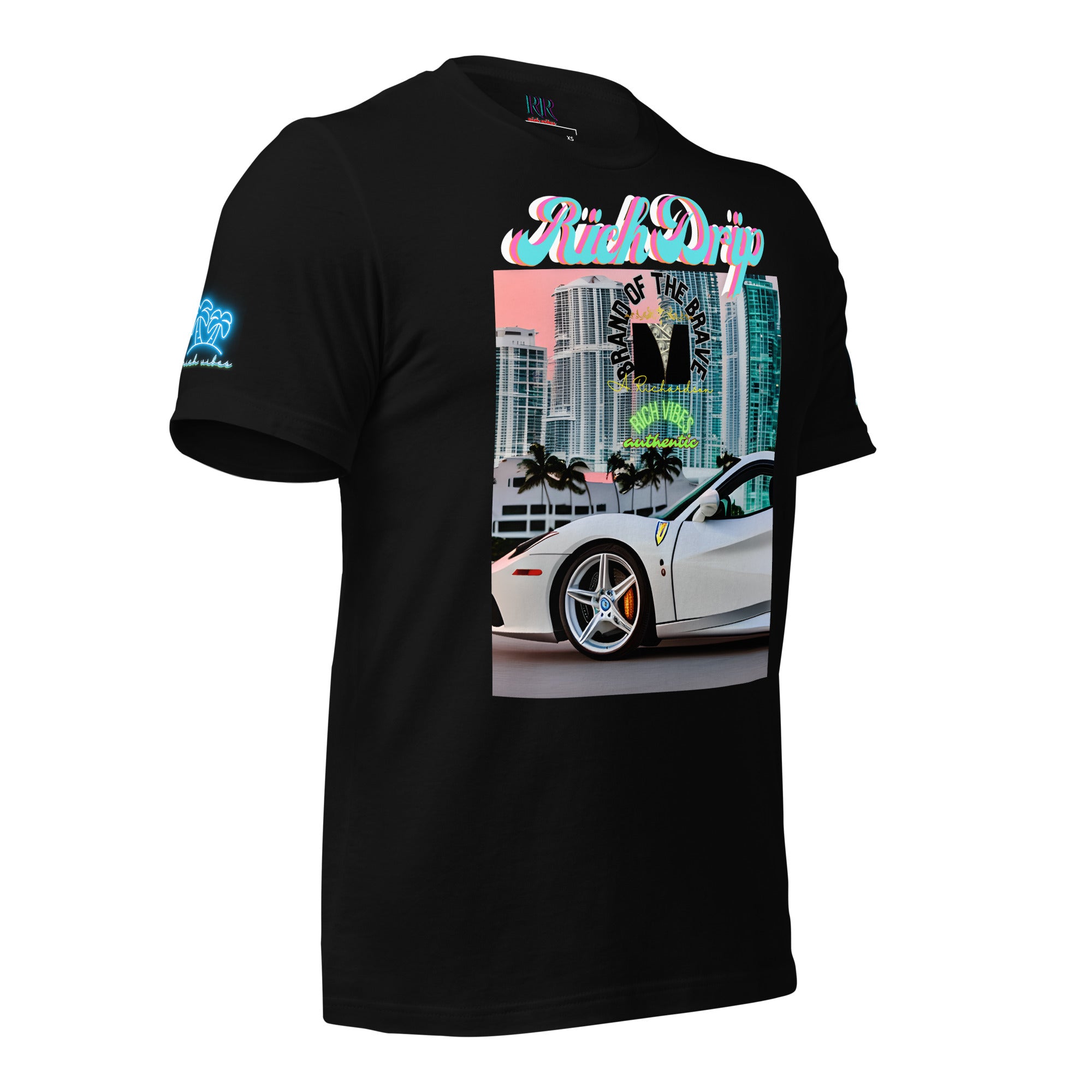 Rich Vibes Motor Sport Miami White Rari Black - Unisex t-shirt