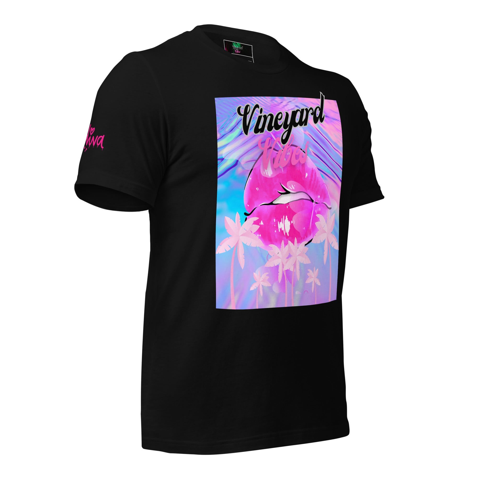 Vineyard Vibes Pink Palm Tree Print Diva Kiss - Unisex t-shirt