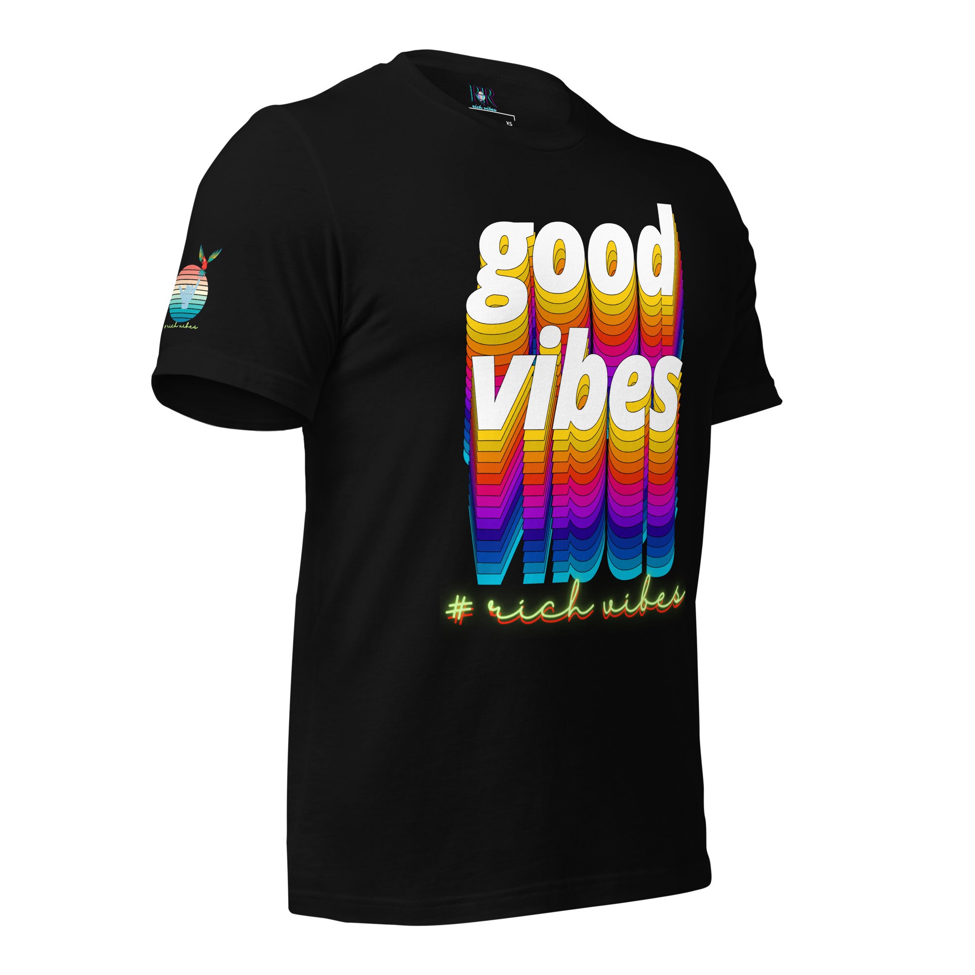 Rich Drip Good Vibes Multi Colored Circle 1.0 - Unisex t-shirt Black