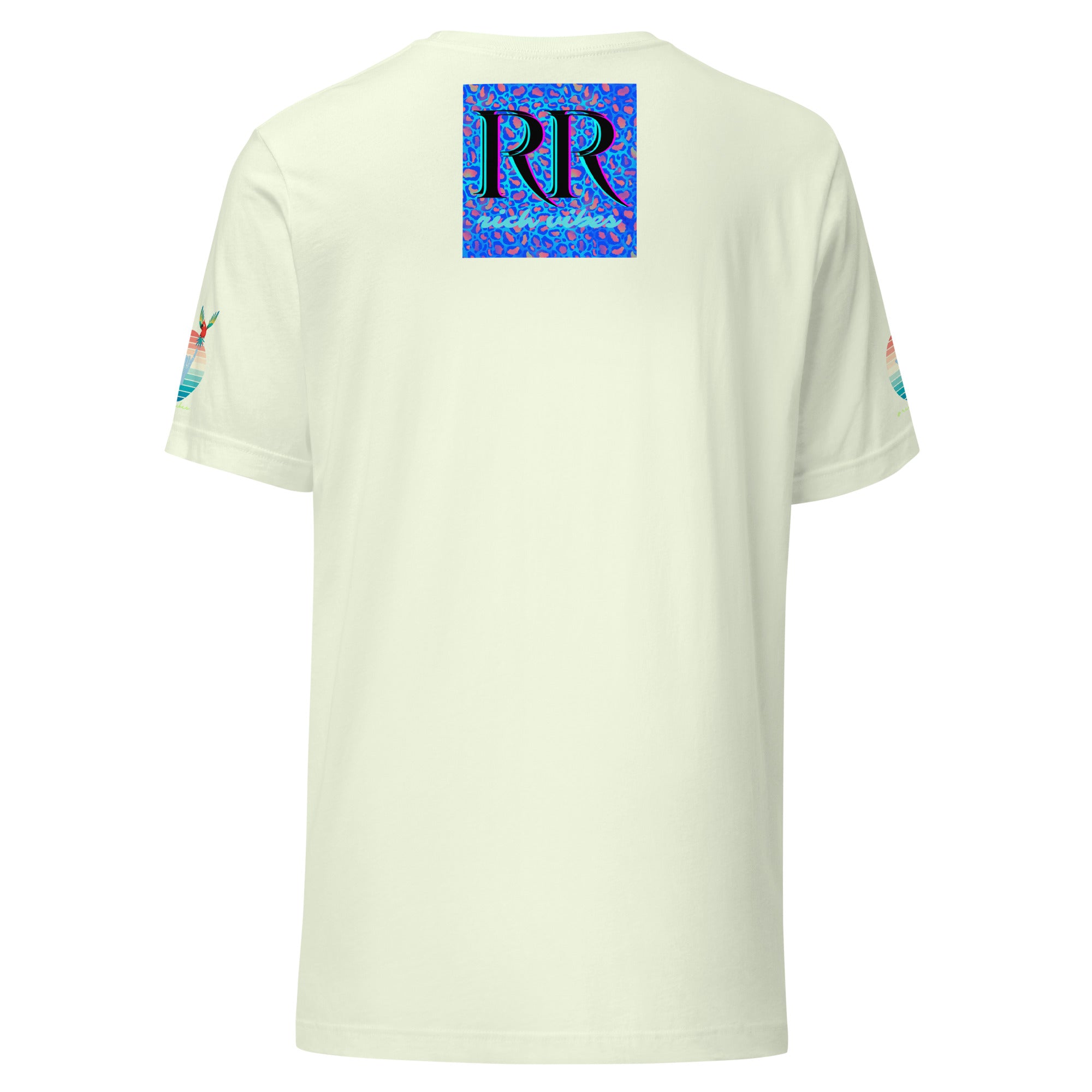 Rich Drip Volt Rich Vibes Colorful Palm Tree Silhouette Multi Colored Circle - Unisex t-shirt Pastel