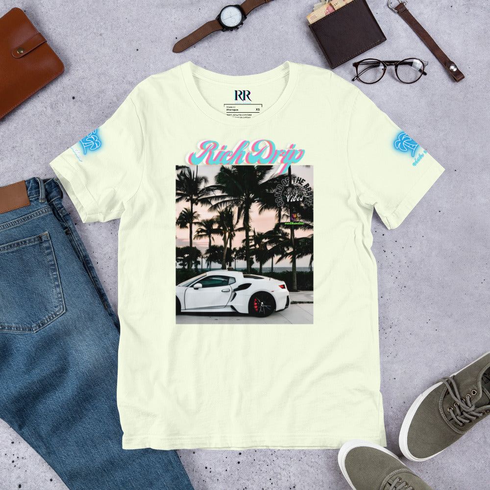 RV Rich Drip Brand Of The Brave Windy Palms White Motor Sport Pastel - Unisex t-shirt