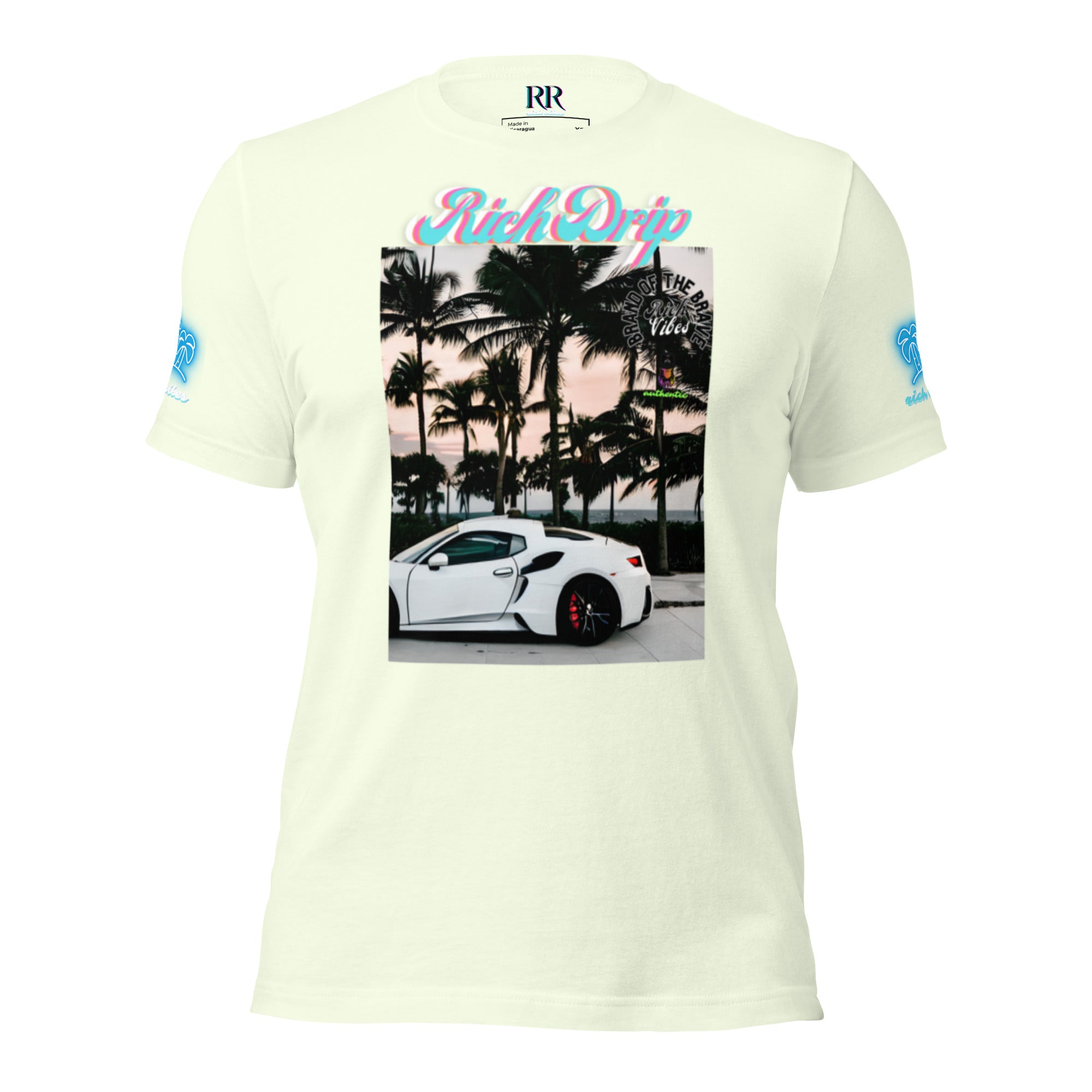 RV Rich Drip Brand Of The Brave Windy Palms White Motor Sport Pastel - Unisex t-shirt