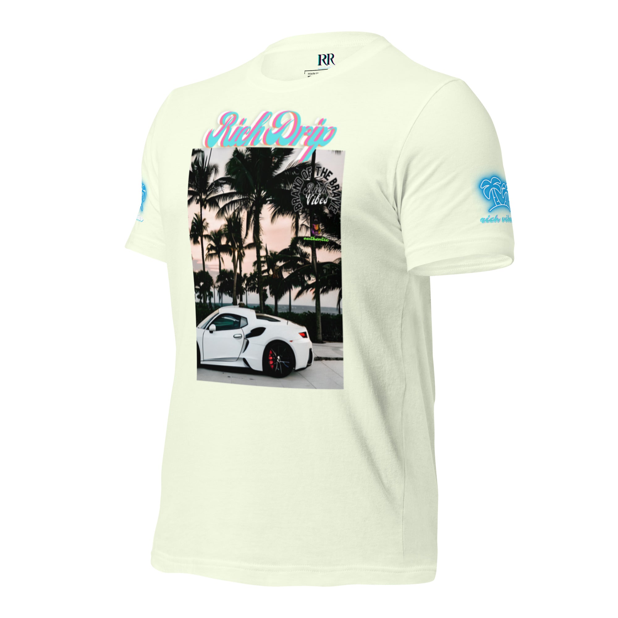 RV Rich Drip Brand Of The Brave Windy Palms White Motor Sport Pastel - Unisex t-shirt