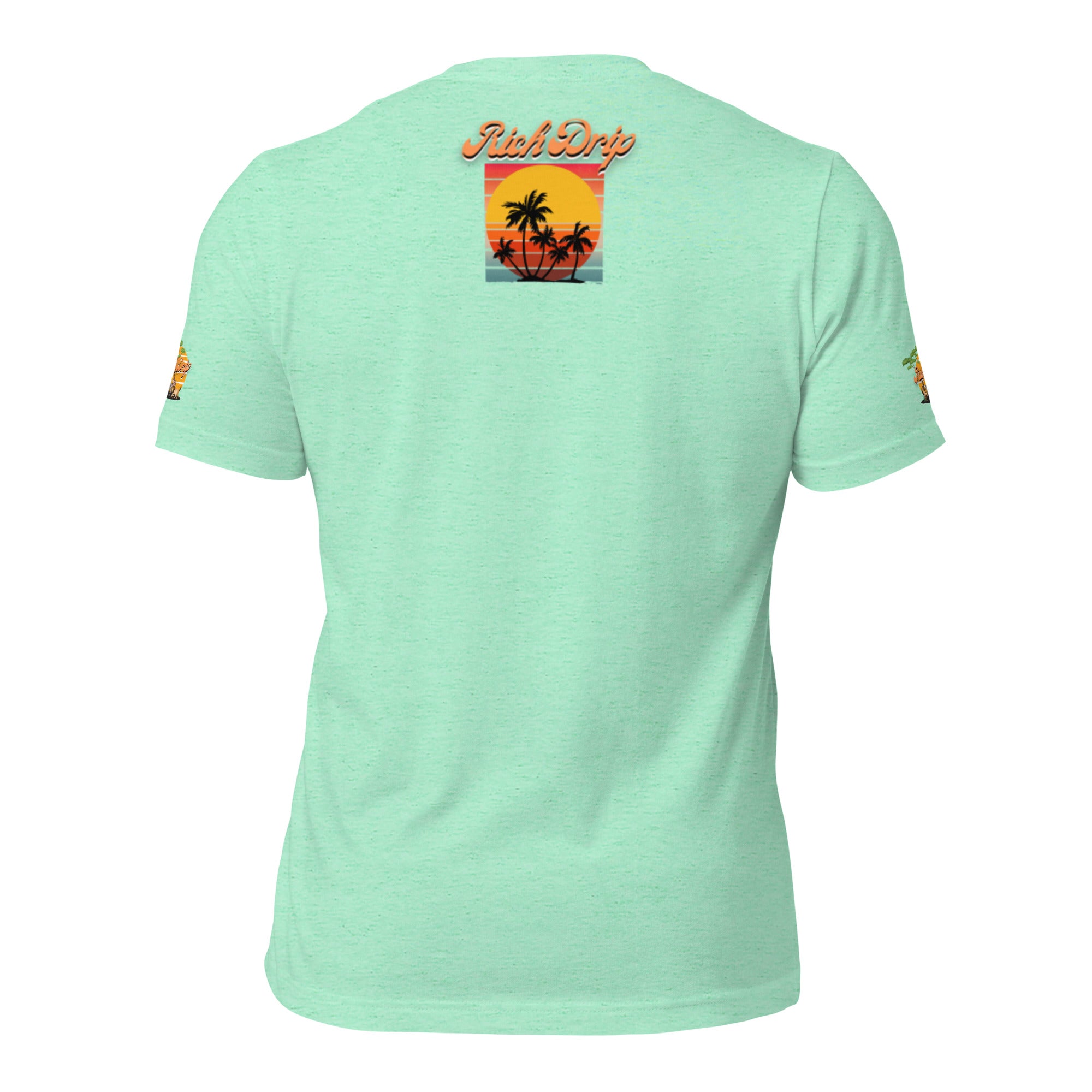 Rich Drip Orange Skull Palm Tree Sunset - Unisex t-shirt