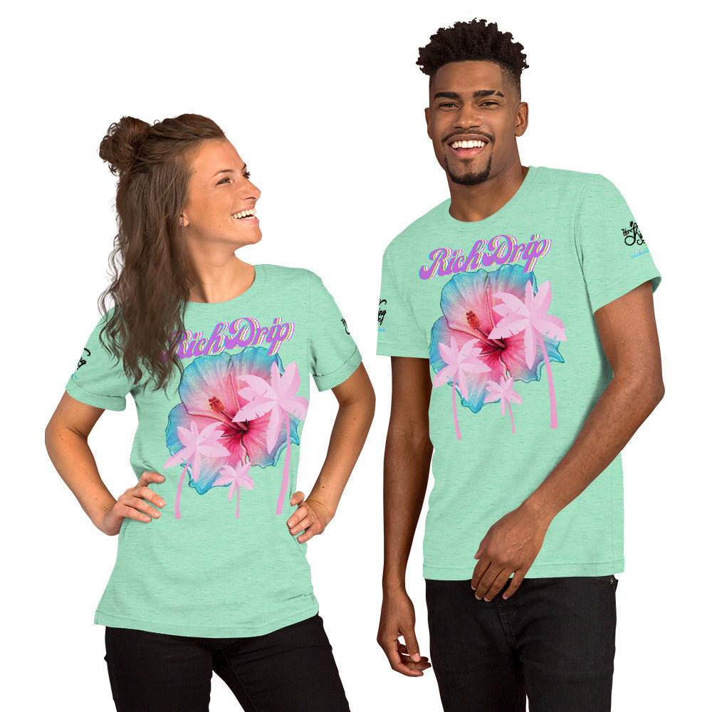 RV Rich Drip Her King Tropical Pink Palm Tree - Unisex t-shirt Pastel