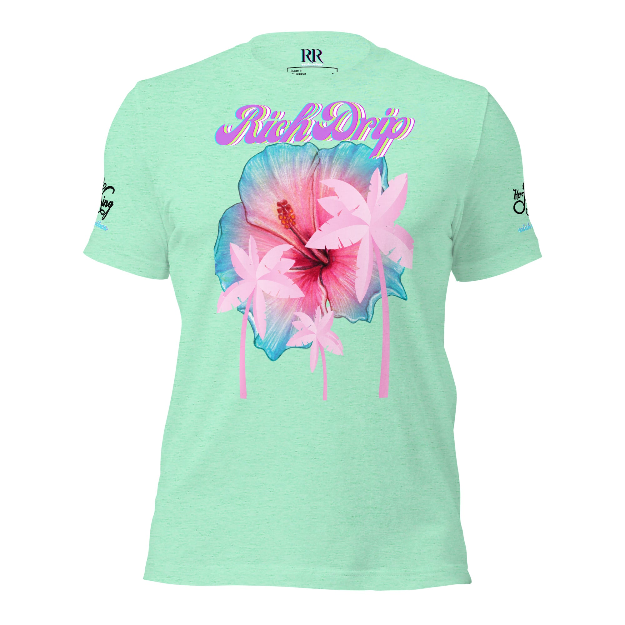 RV Rich Drip Her King Tropical Pink Palm Tree - Unisex t-shirt Pastel