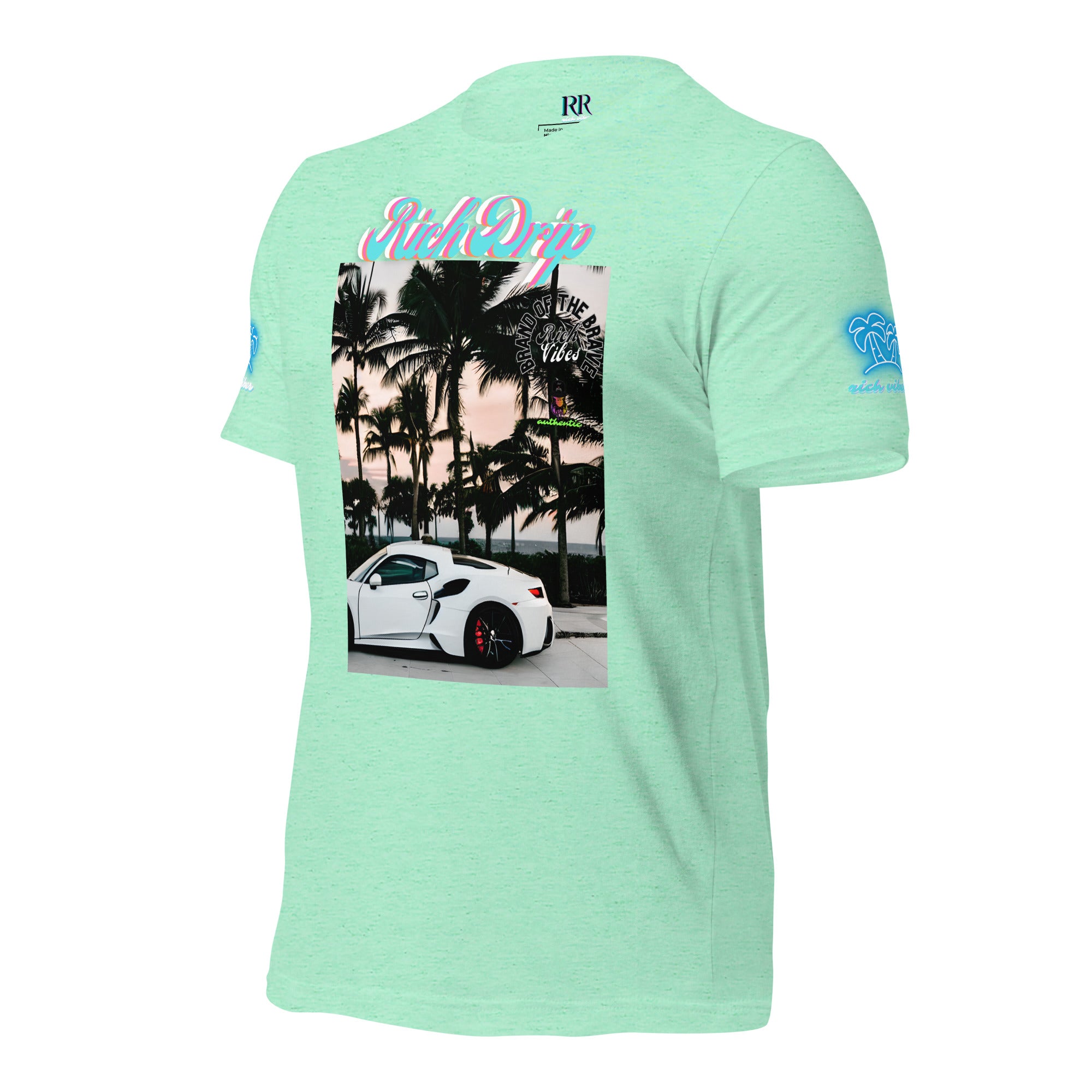 RV Rich Drip Brand Of The Brave Windy Palms White Motor Sport Pastel - Unisex t-shirt