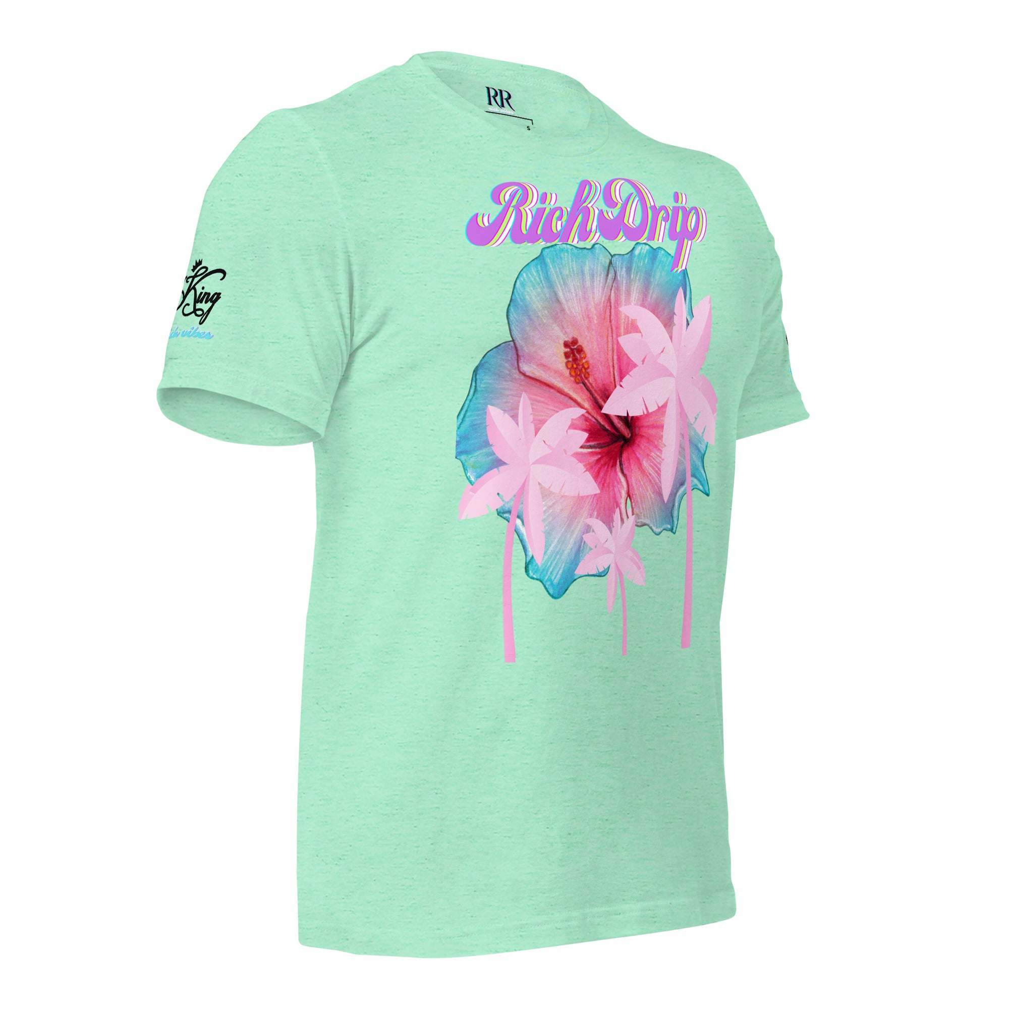 RV Rich Drip Her King Tropical Pink Palm Tree - Unisex t-shirt Pastel