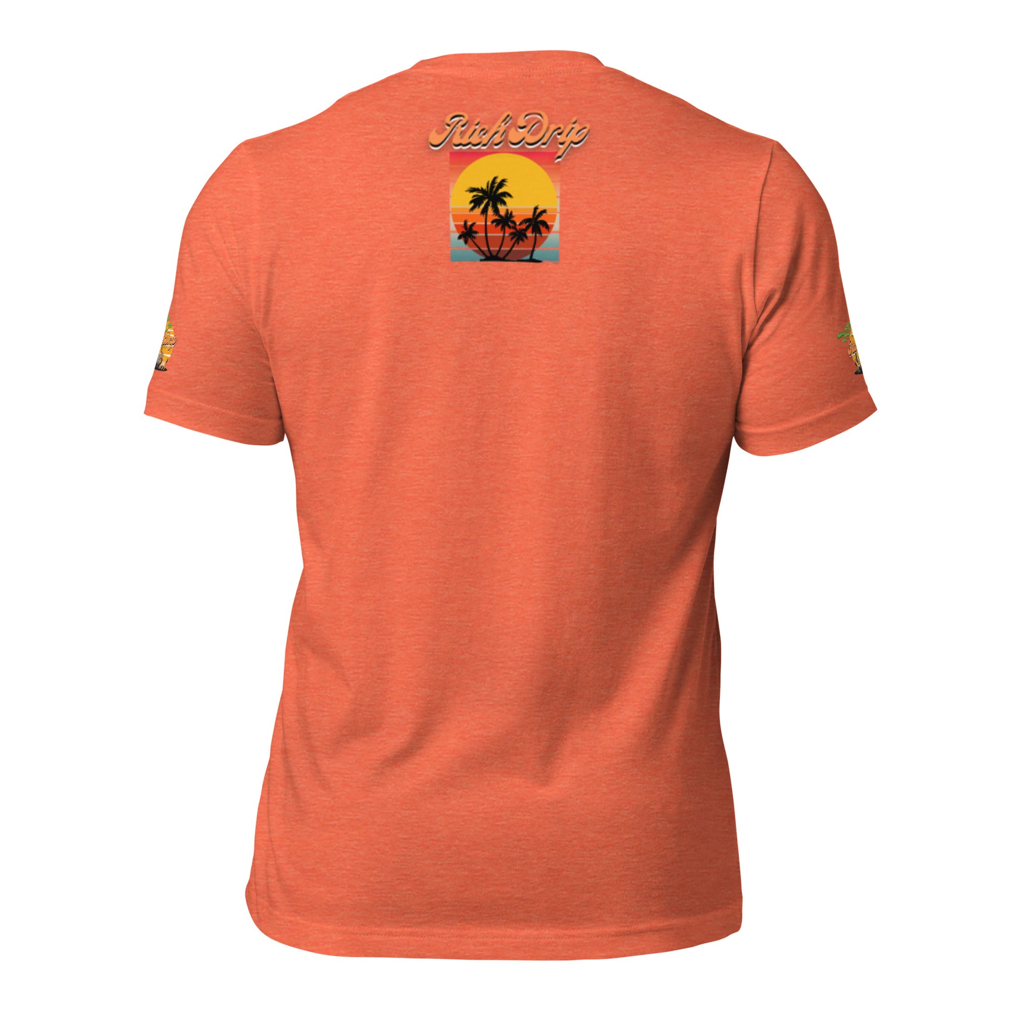Rich Drip Orange Skull Palm Tree Sunset - Unisex t-shirt