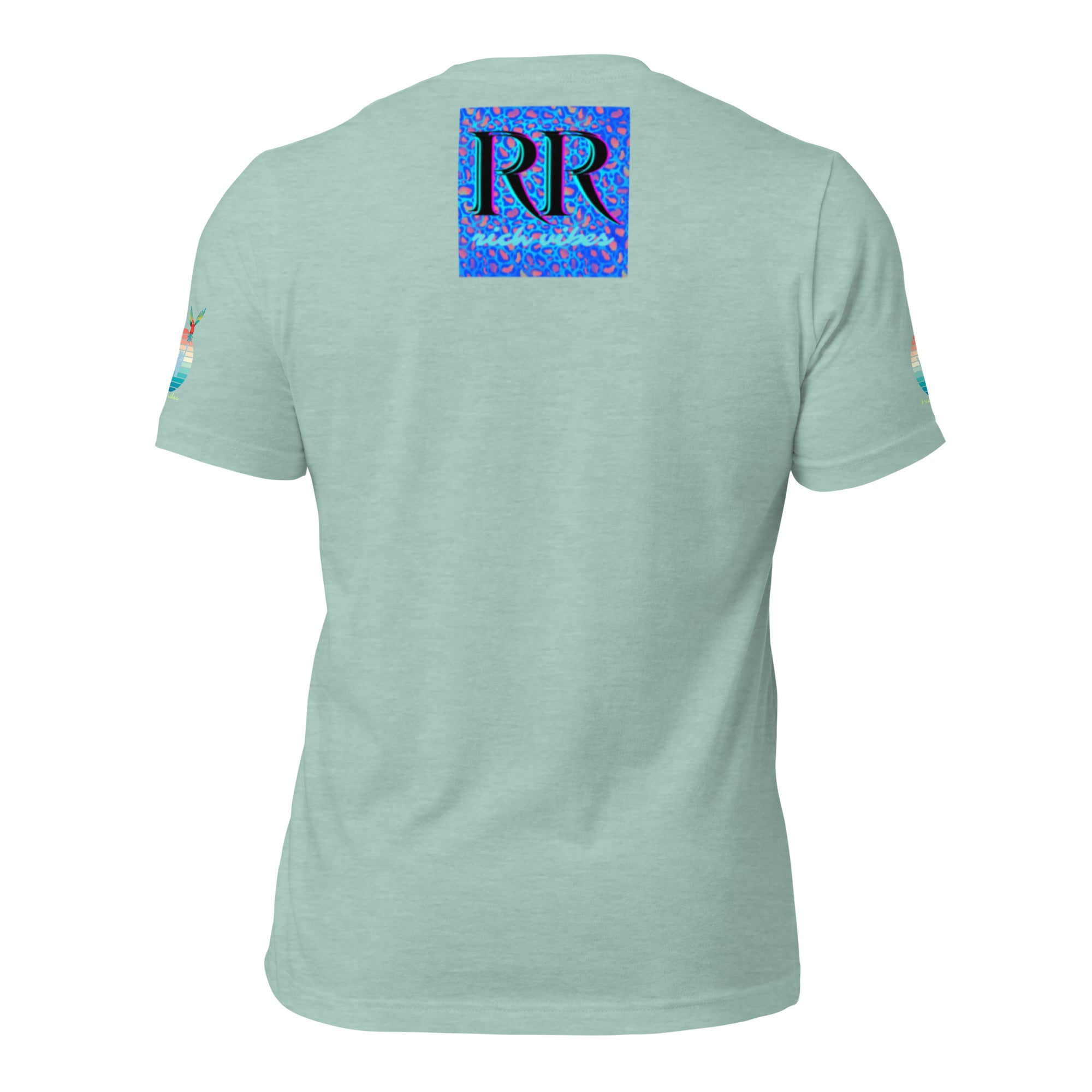 Rich Drip Volt Rich Vibes Colorful Palm Tree Silhouette Multi Colored Circle - Unisex t-shirt Pastel