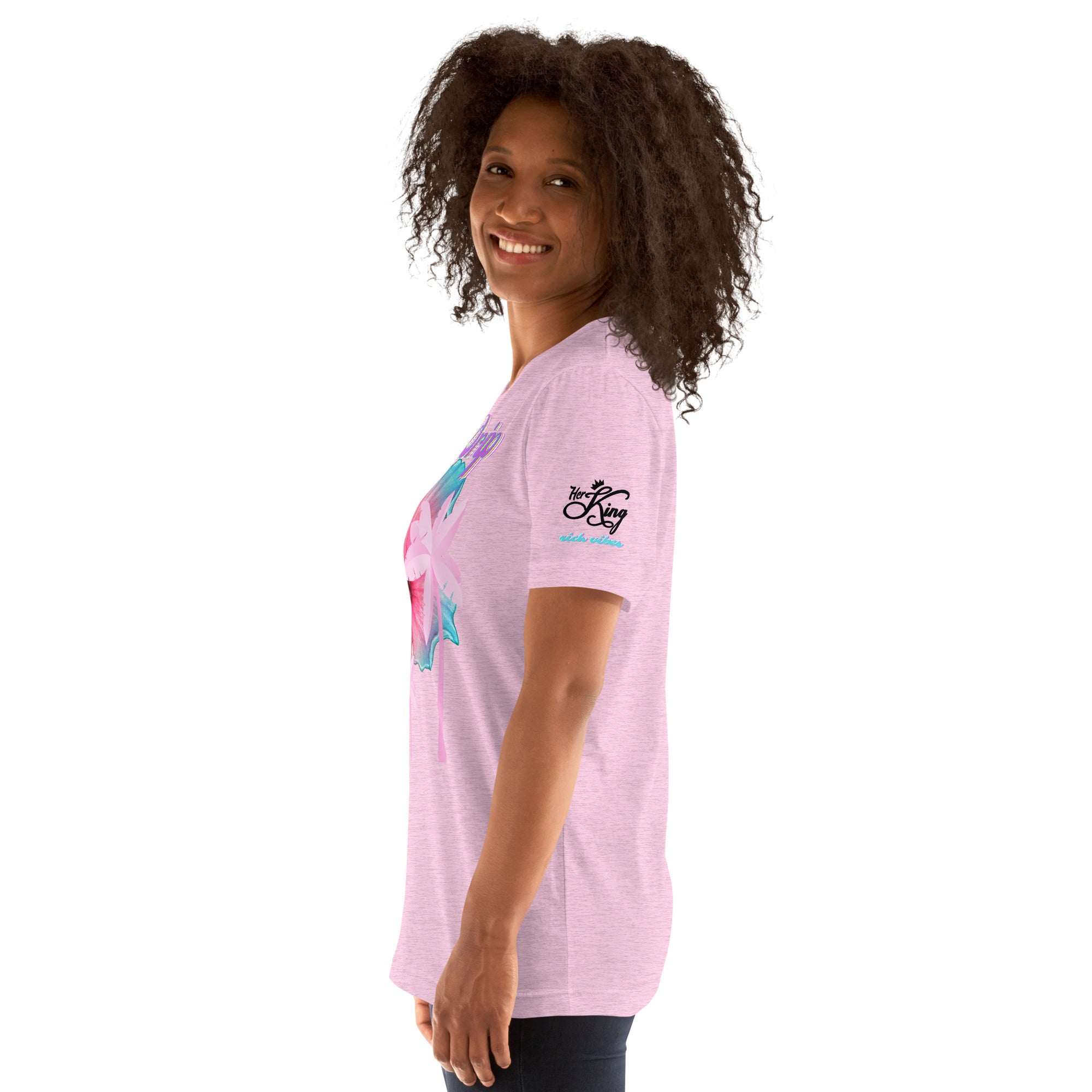RV Rich Drip Her King Tropical Pink Palm Tree - Unisex t-shirt Pastel