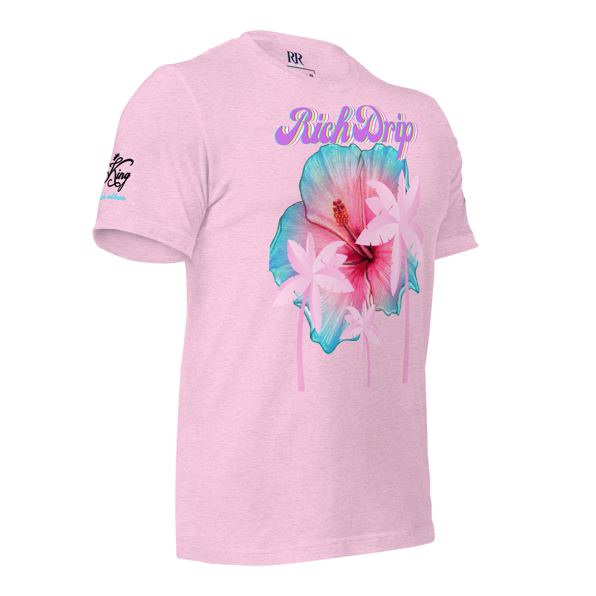 RV Rich Drip Her King Tropical Pink Palm Tree - Unisex t-shirt Pastel