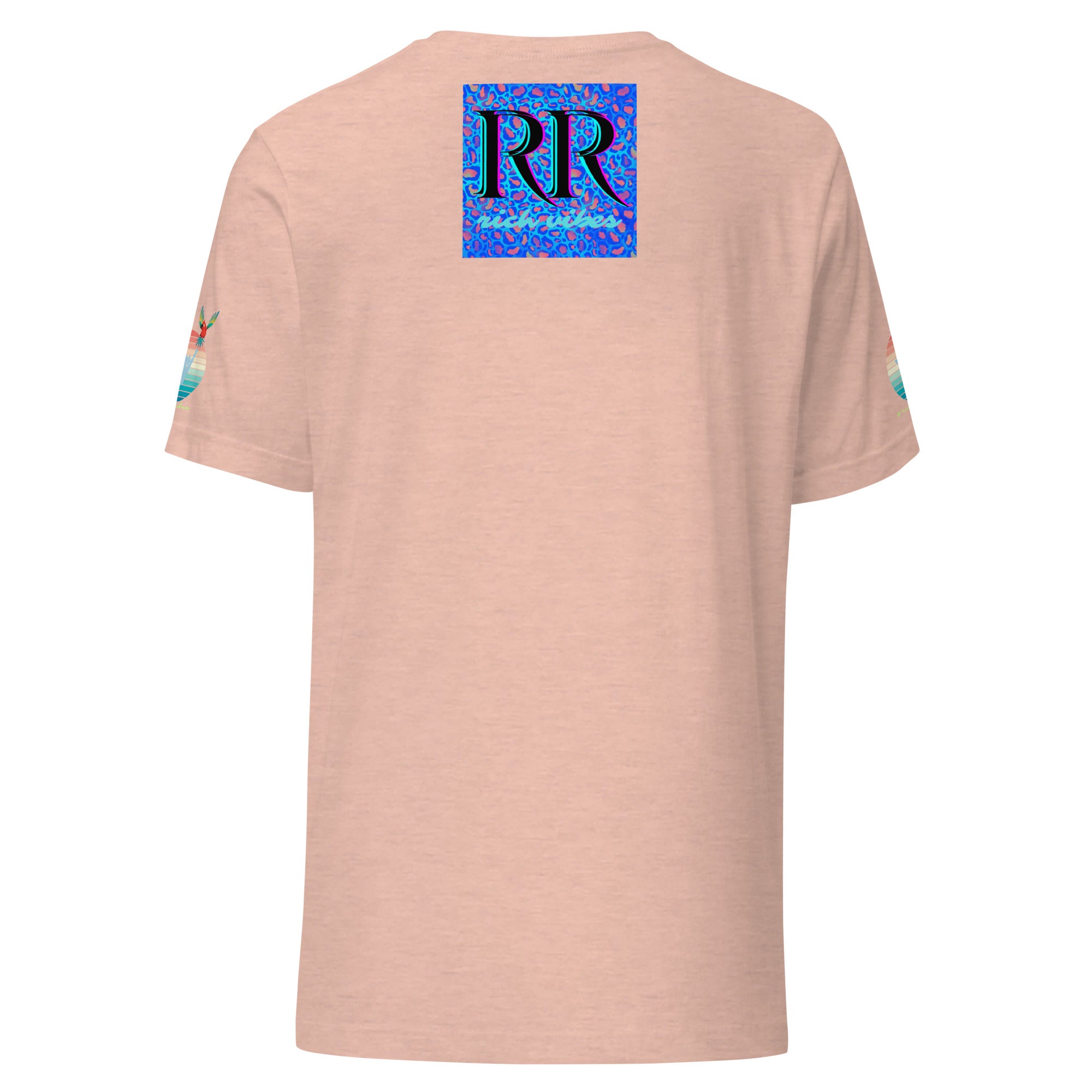Rich Drip Volt Rich Vibes Colorful Palm Tree Silhouette Multi Colored Circle - Unisex t-shirt Pastel