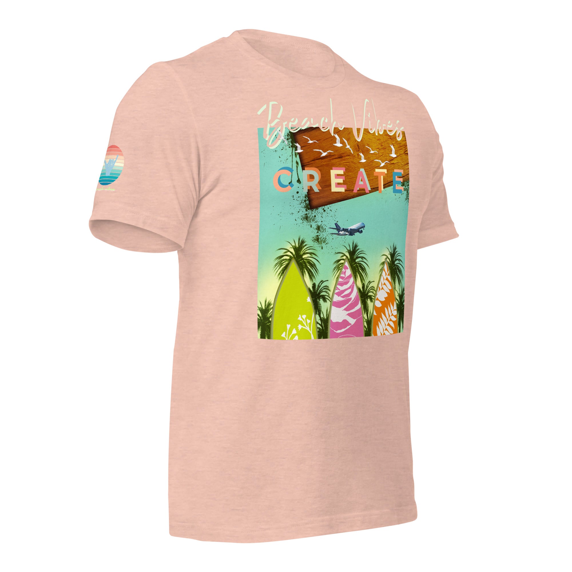 Sunset Vibes Beach Surf Creation 1.0 - Unisex t-shirt Pastel