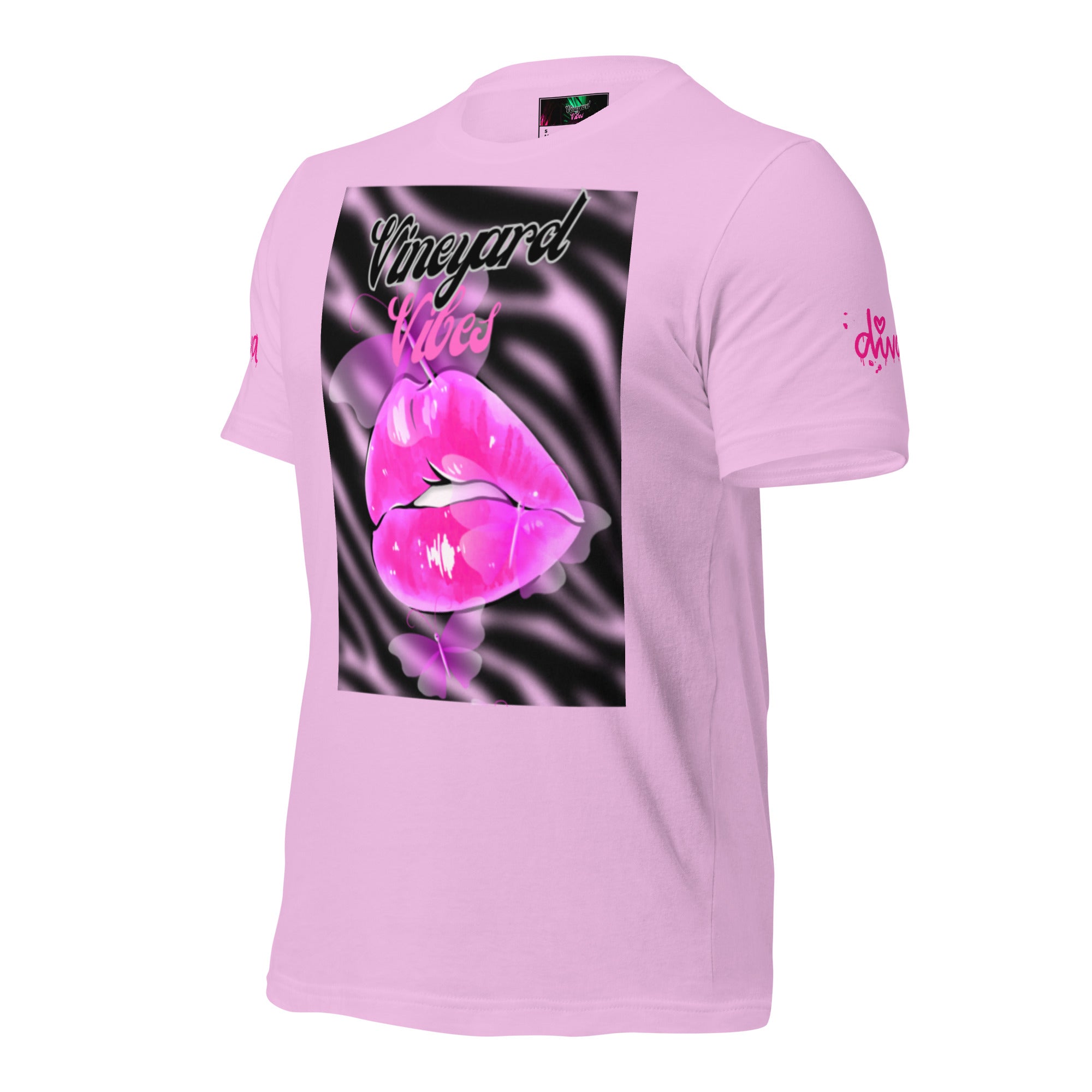Vineyard Vibes Pink Print Diva Kiss - Unisex t-shirt Lilac