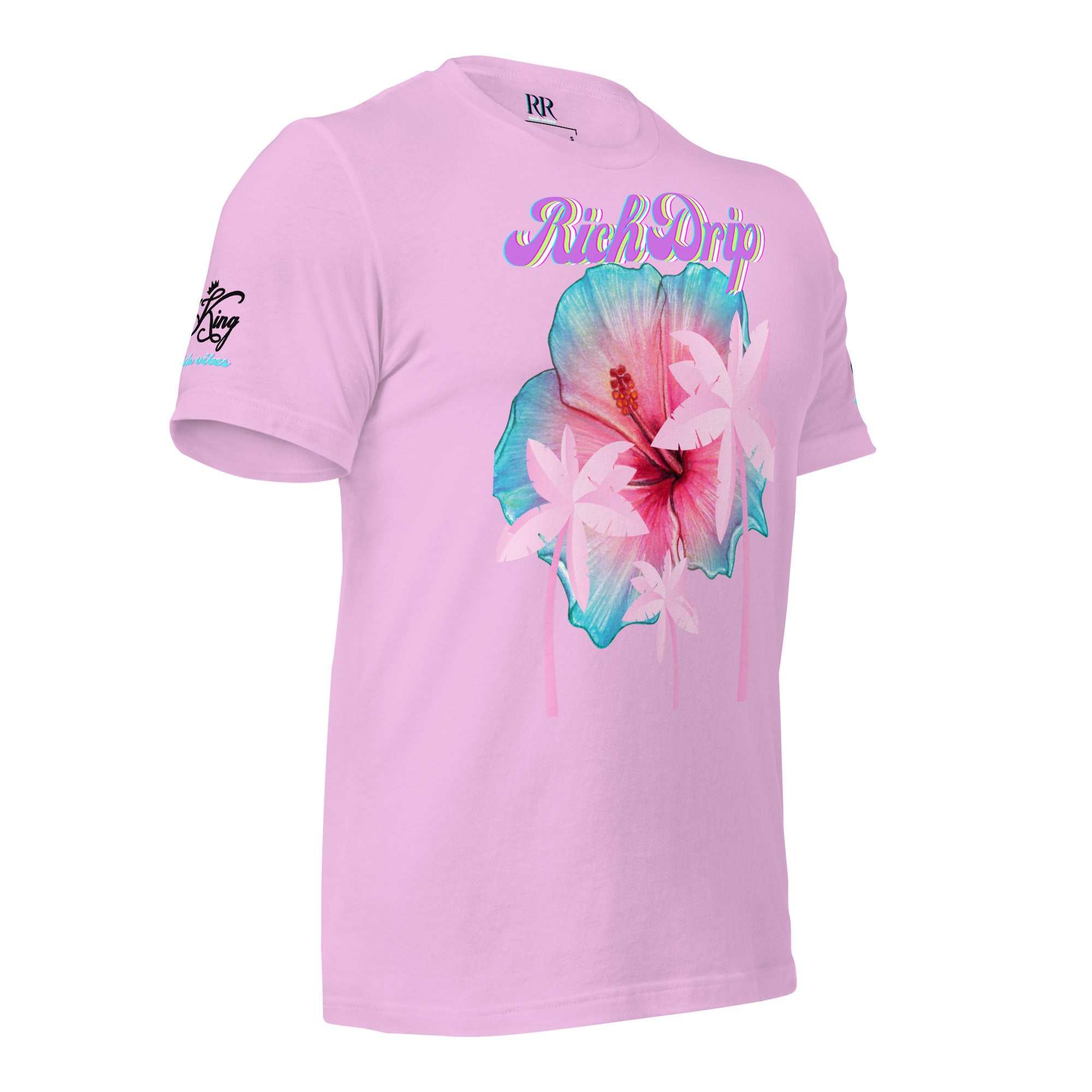 RV Rich Drip Her King Tropical Pink Palm Tree - Unisex t-shirt Pastel