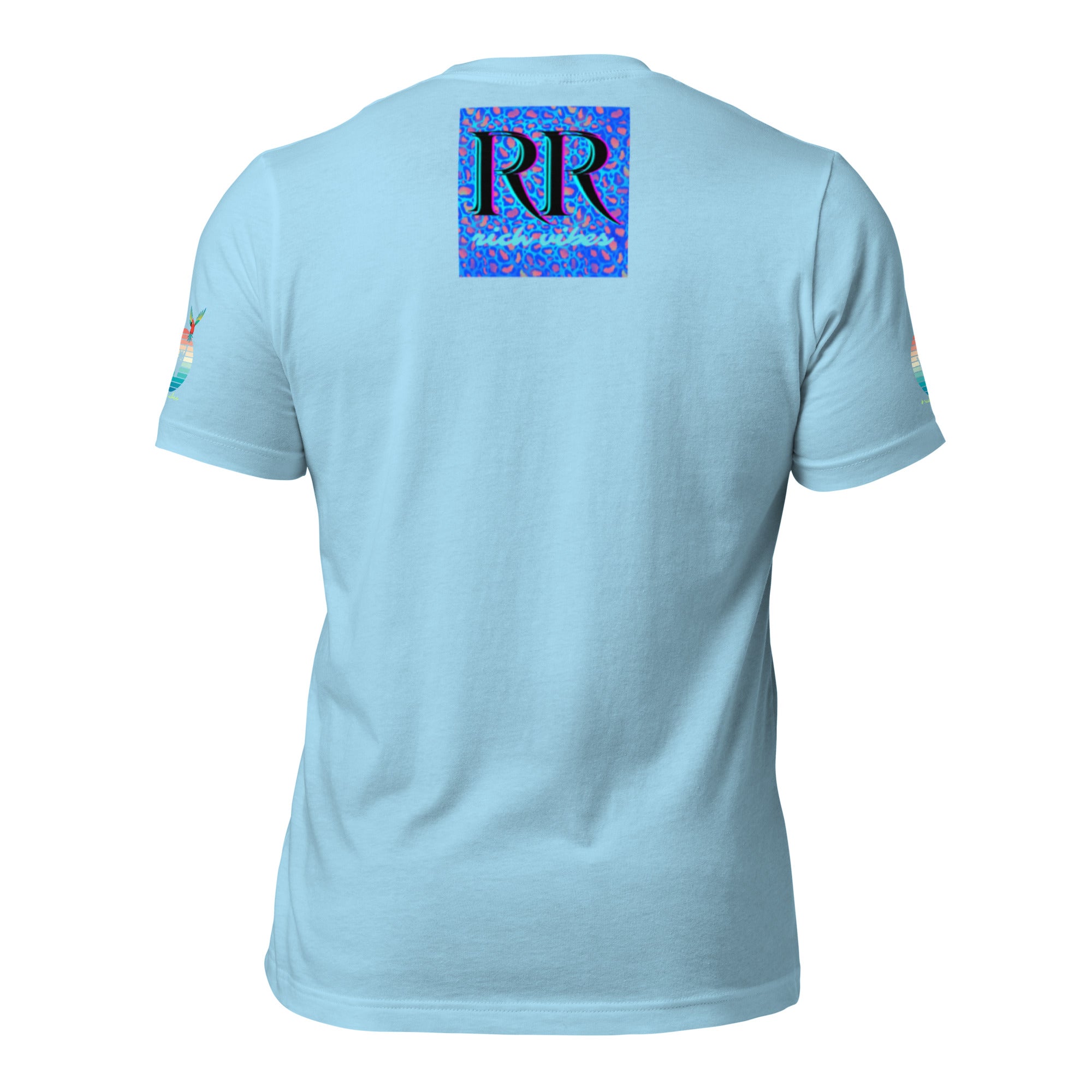 Rich Drip Volt Rich Vibes Colorful Palm Tree Silhouette Multi Colored Circle - Unisex t-shirt Pastel