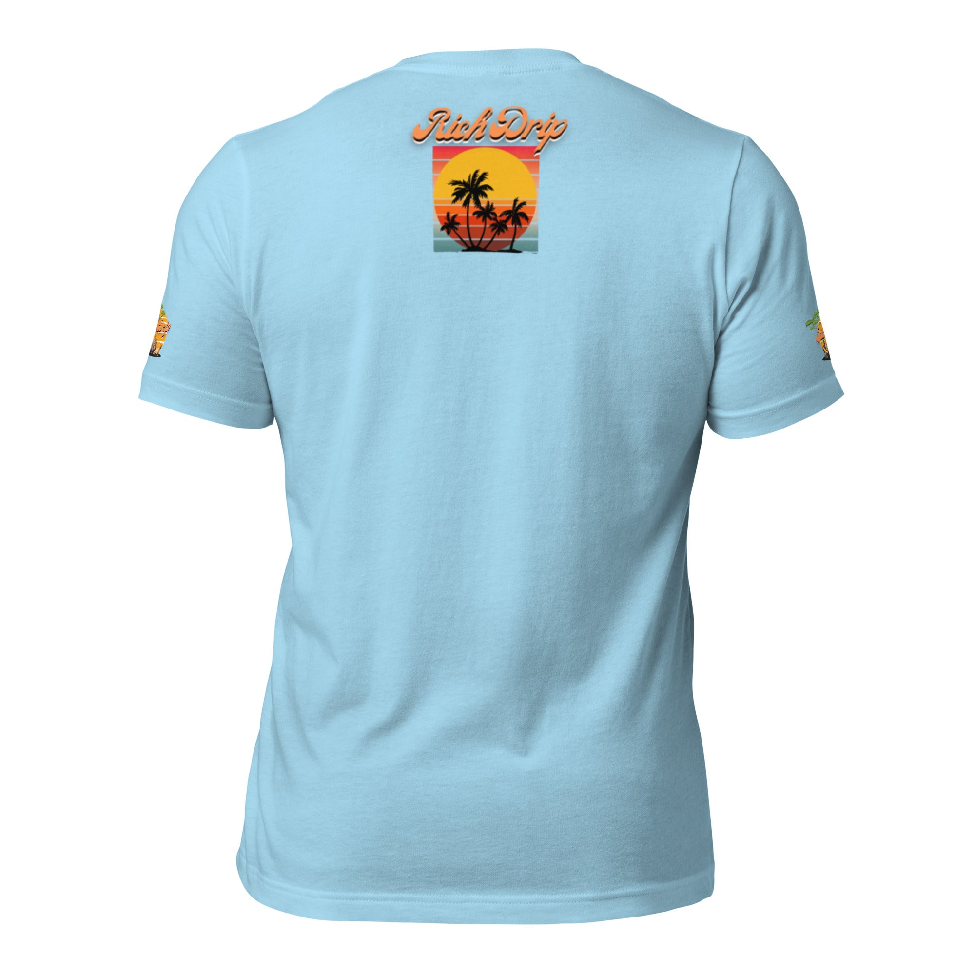 Rich Drip Orange Skull Palm Tree Sunset - Unisex t-shirt