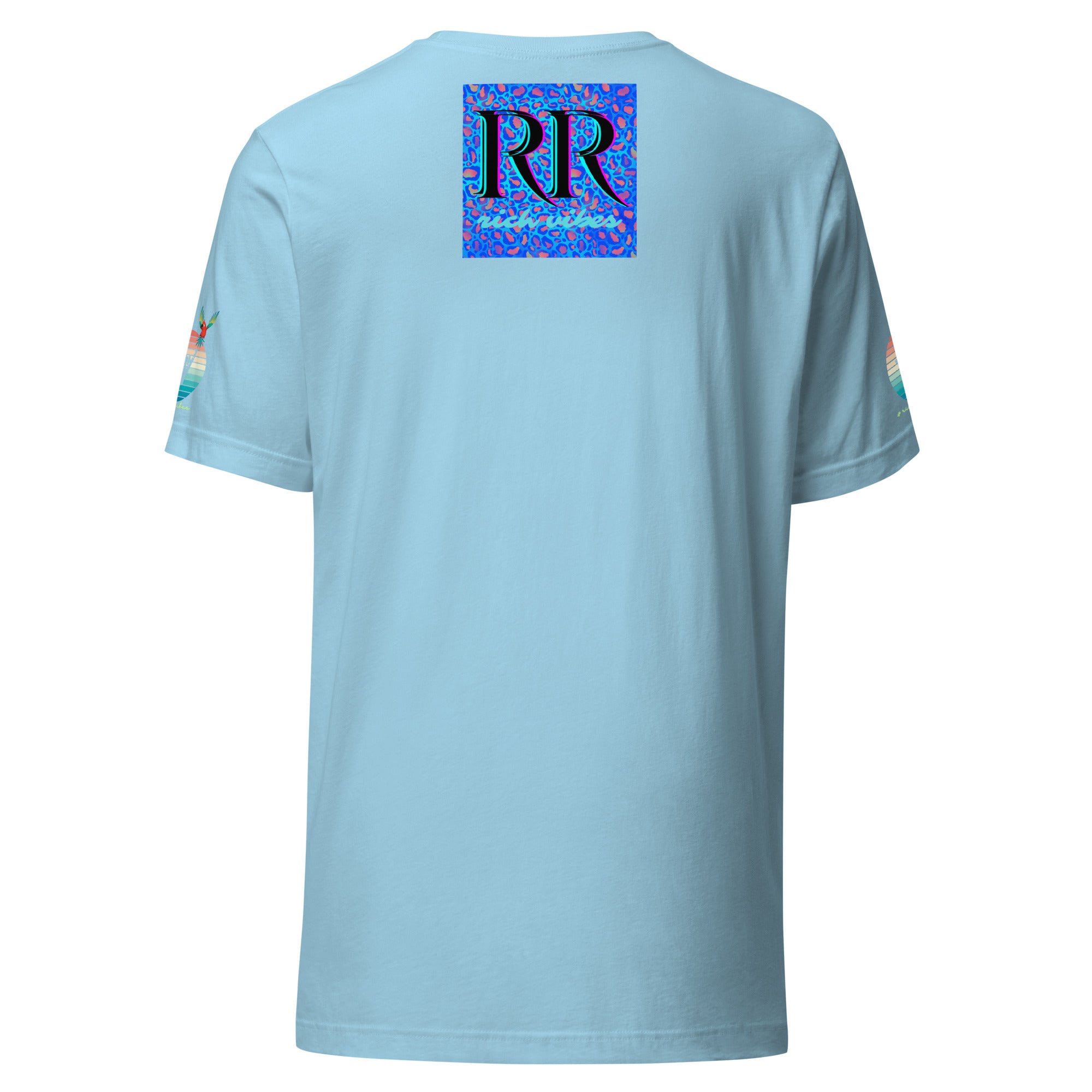 Rich Drip Volt Rich Vibes Colorful Palm Tree Silhouette Multi Colored Circle - Unisex t-shirt Pastel