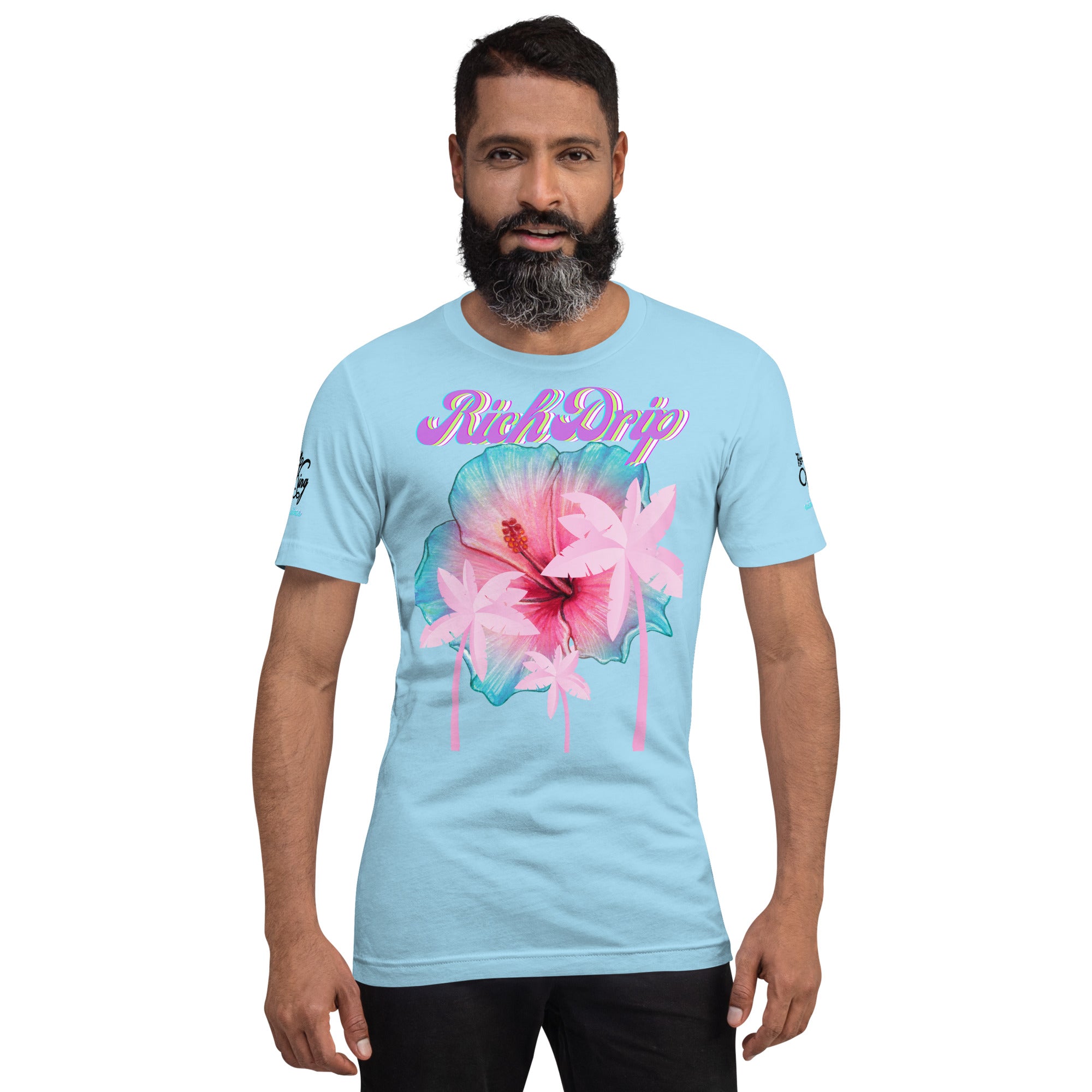 RV Rich Drip Her King Tropical Pink Palm Tree - Unisex t-shirt Pastel