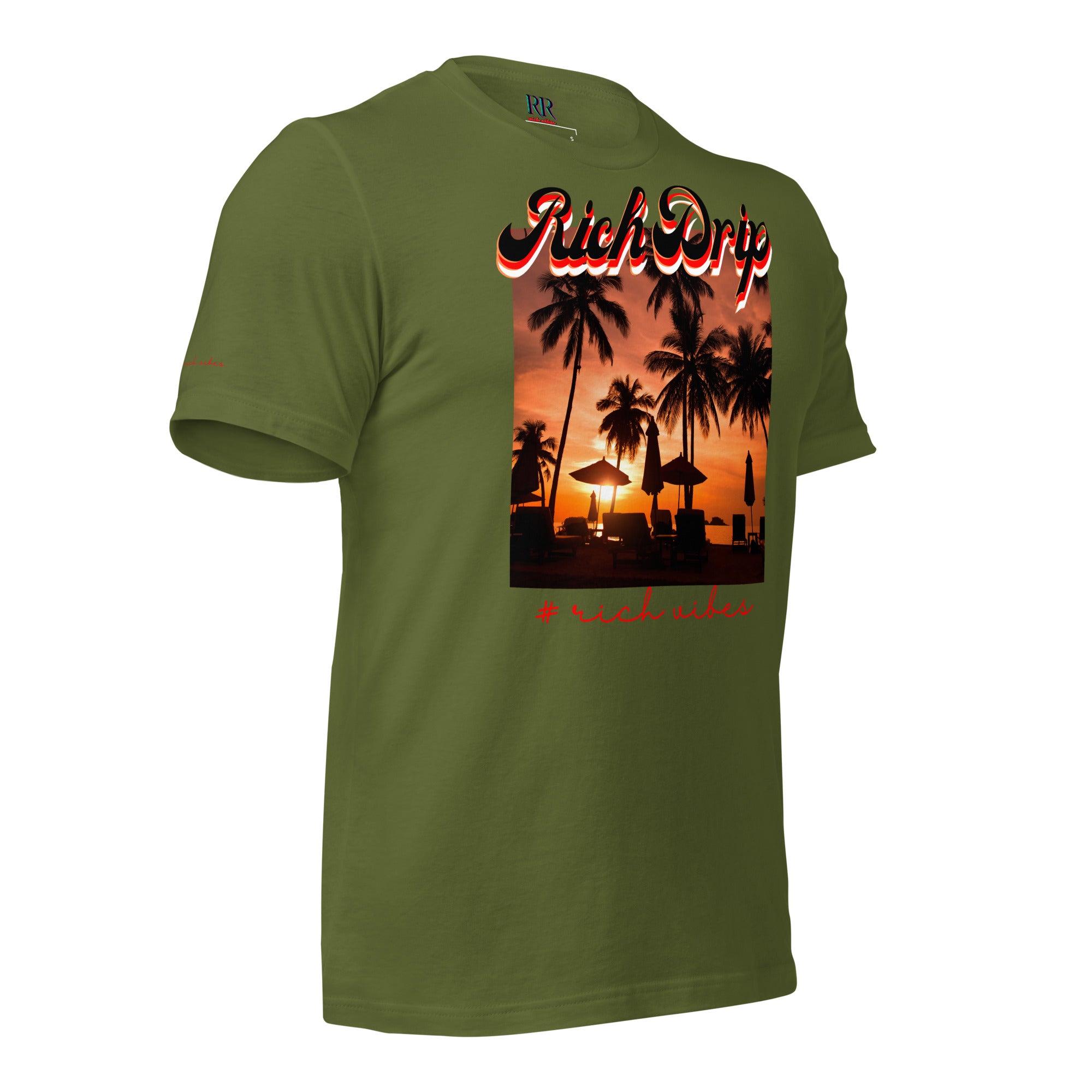 RV5 Red Sunset Palm Tree Silhouette - Unisex Staple T-Shirt | Bella + Canvas 3001
