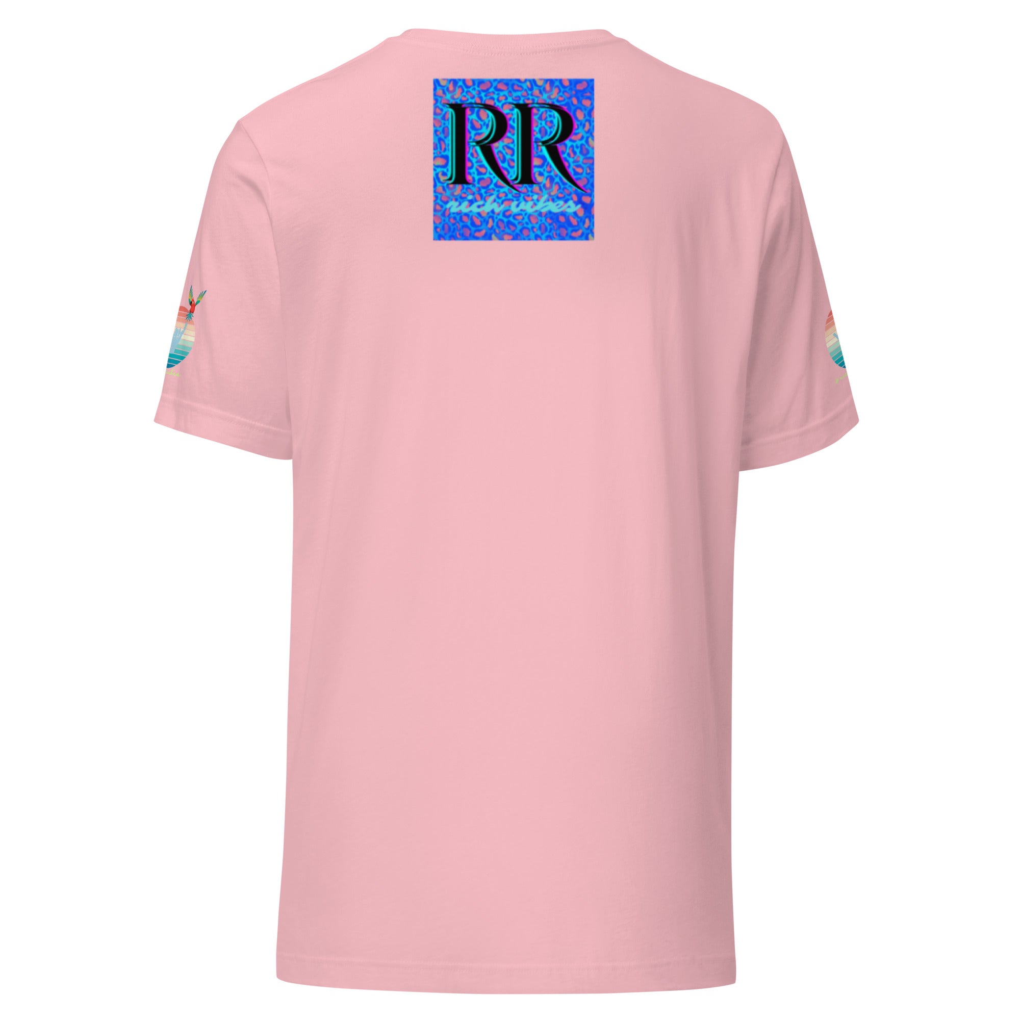 Rich Drip Volt Rich Vibes Colorful Palm Tree Silhouette Multi Colored Circle - Unisex t-shirt Pastel