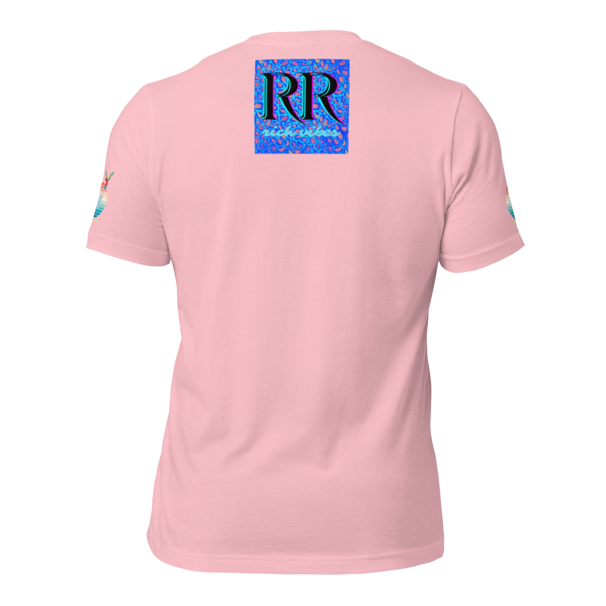 Rich Drip Volt Rich Vibes Colorful Palm Tree Silhouette Multi Colored Circle - Unisex t-shirt Pastel