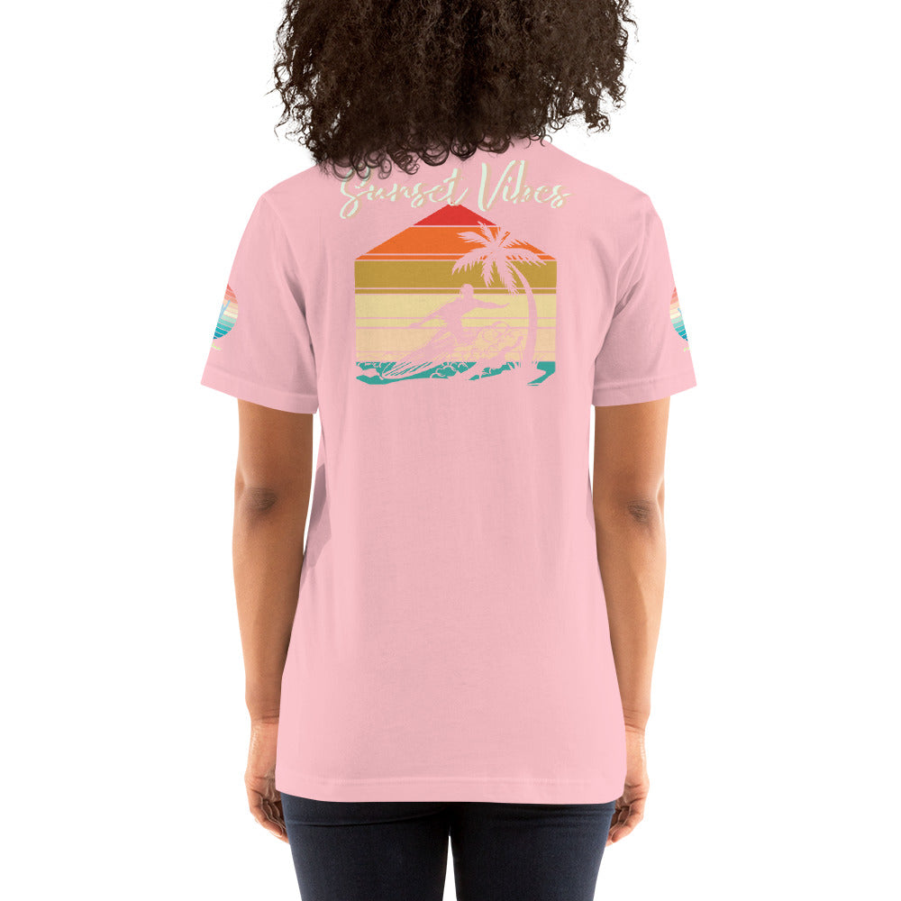 Sunset Vibes Beach Surf Creation 1.0 - Unisex t-shirt Pastel